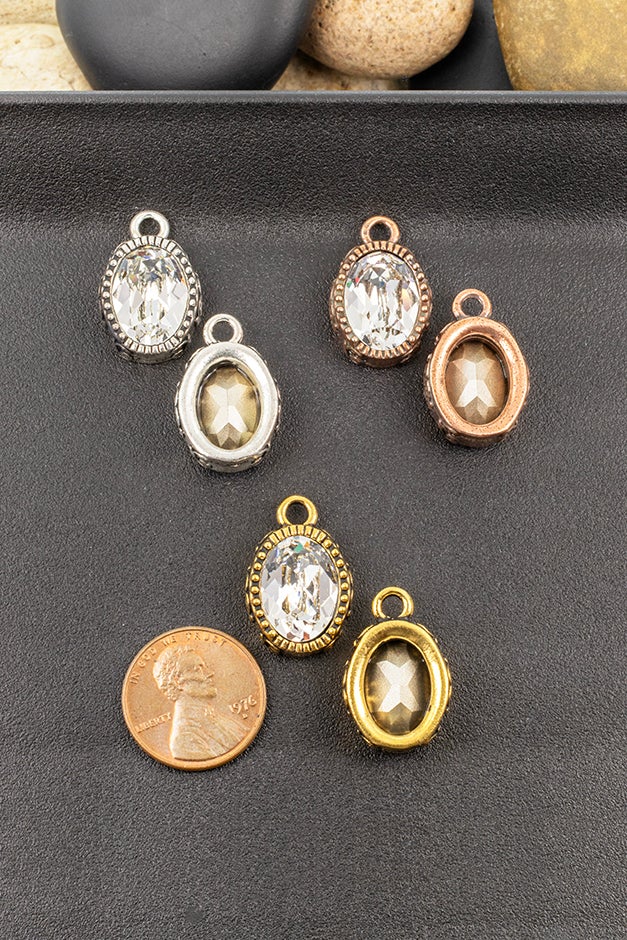 M.S.S Project バレンタインアクセサリー TierraCast Celestial Brilliance Crystal Pendant, 14x21.5mm, 1 pc