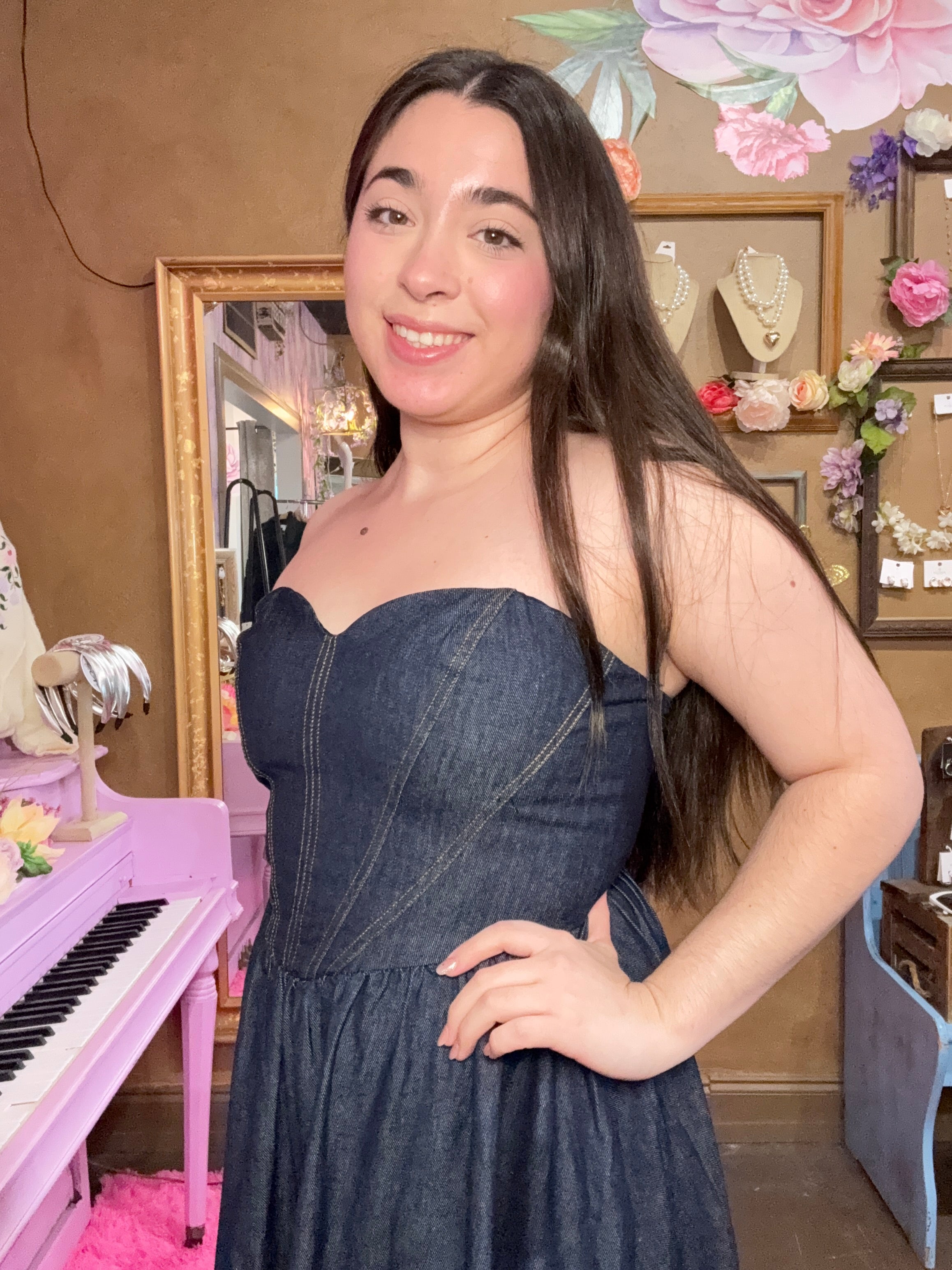 Sweetheart Denim Midi | Shop 112 Boutique