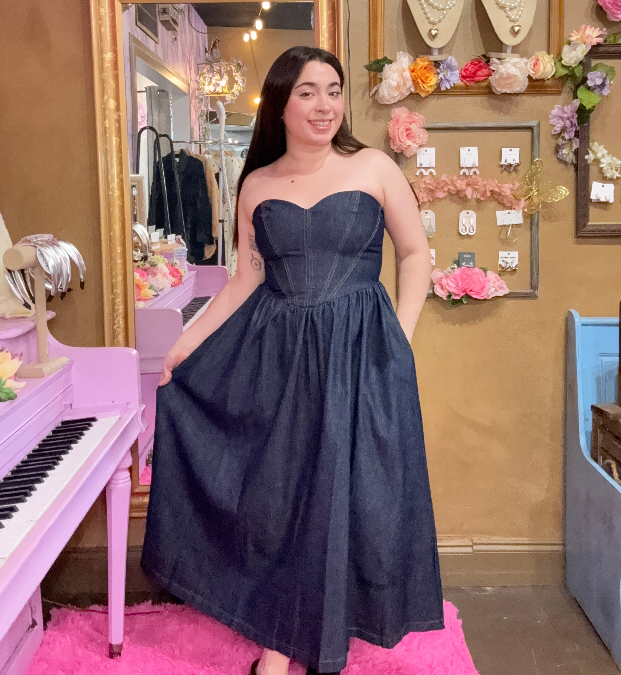 Sweetheart Denim Midi | Shop 112 Boutique