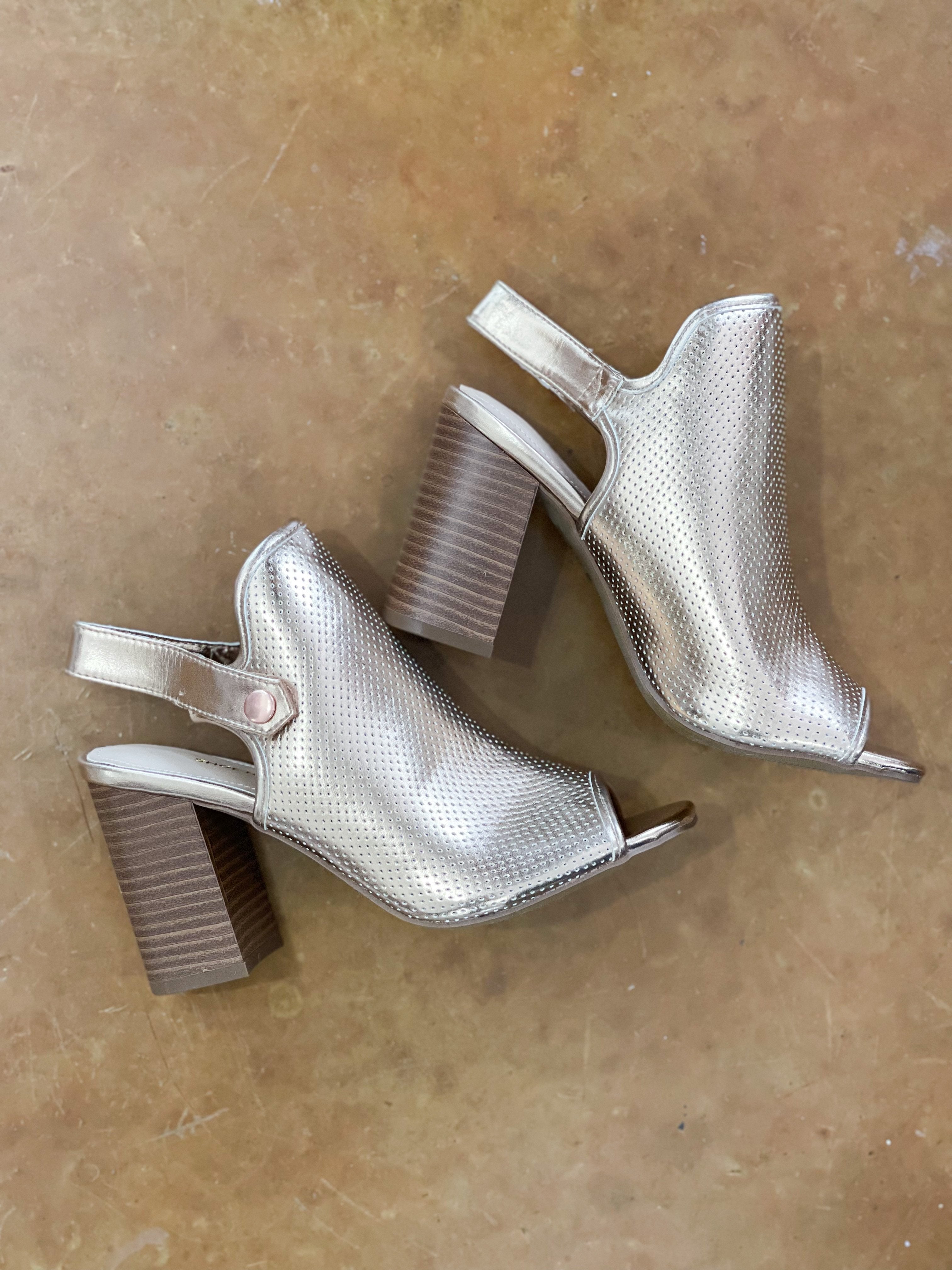 Rose Gold Peep Toe Booties | Everyday 