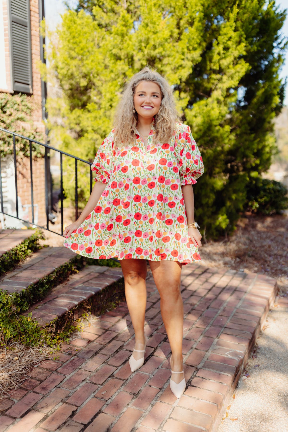Entro Red Floral Flowy Ruffled Cuff Mini Dress | Fly Boutique Entro Red Floral Flowy Ruffled Cuff Mini Dress | Fly Boutique