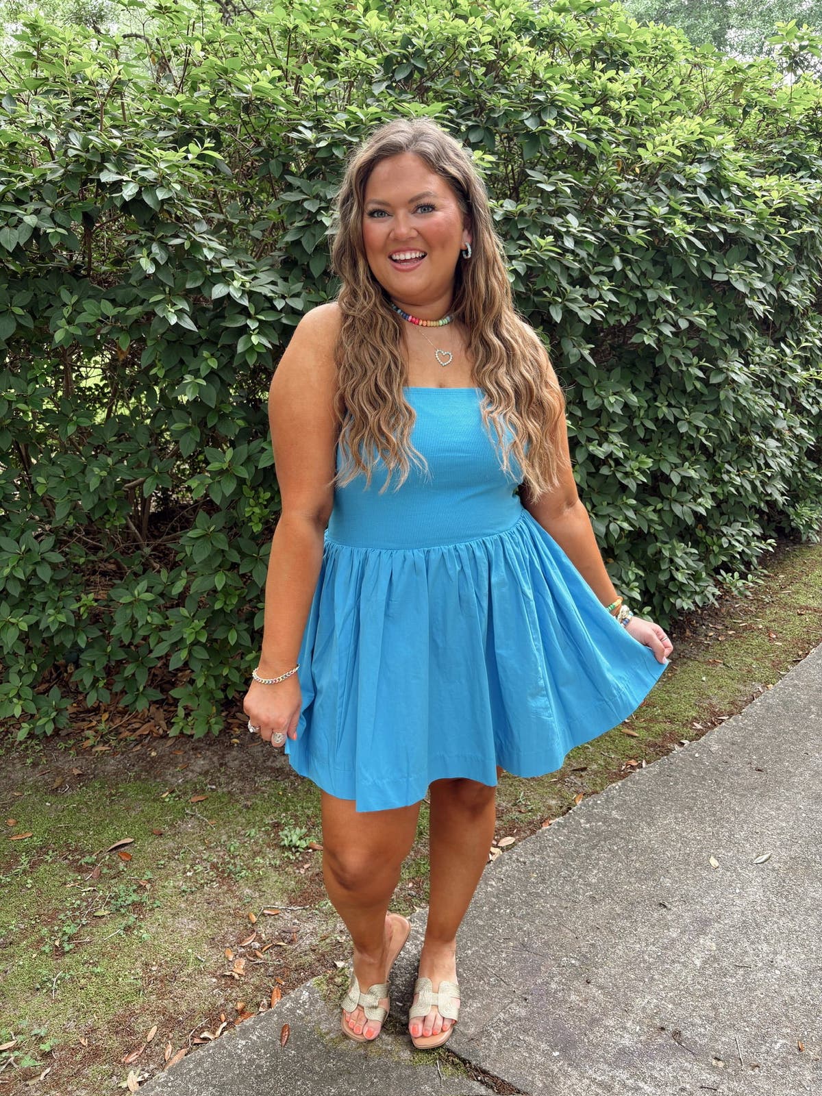 army dress blue hat Ellie Blue Floral Strapless Mini Dress - US 4 main image 1