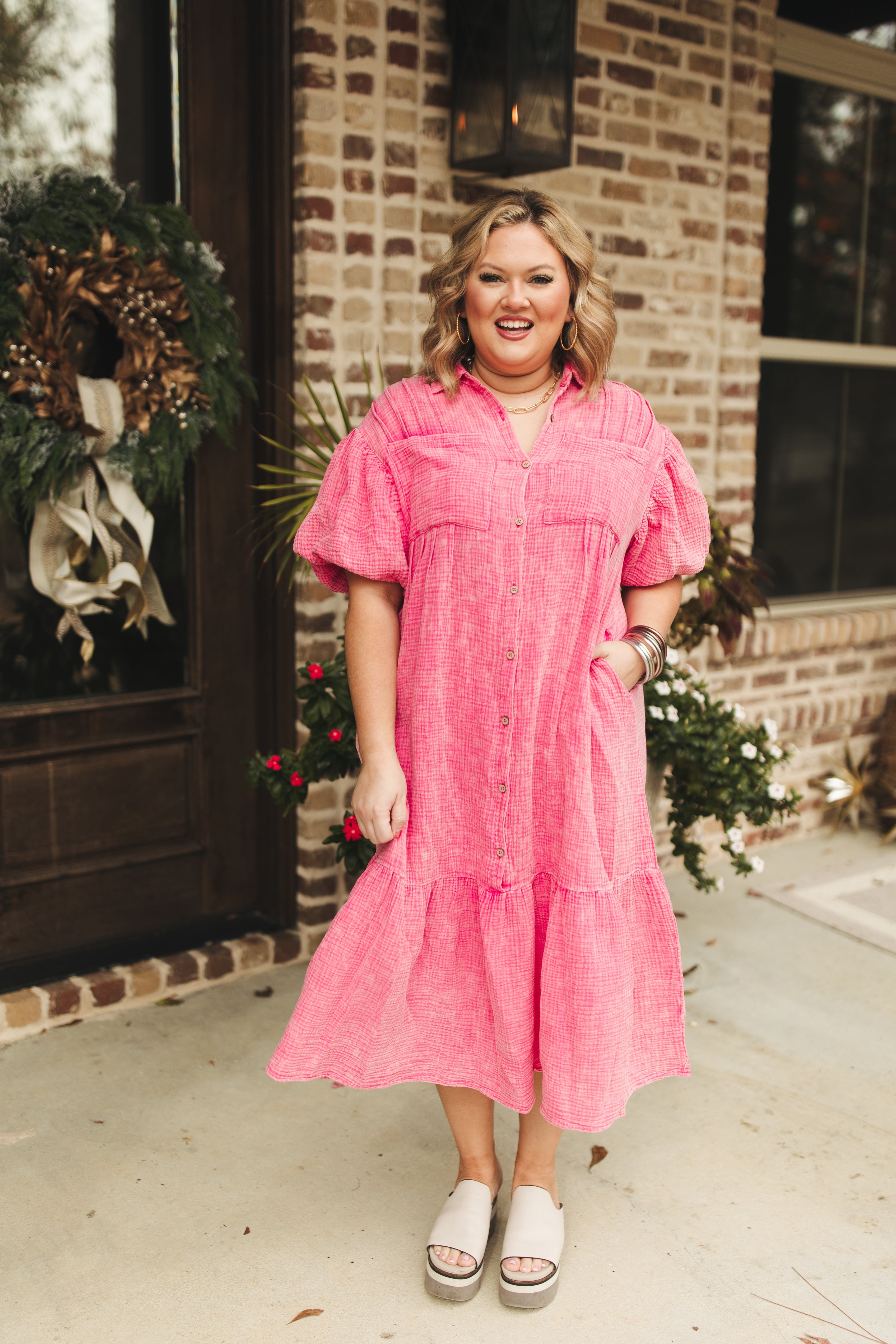 tiered midi dress short sleeve Sample And The Why Soft Short Sleeve Tiered Midi Dress