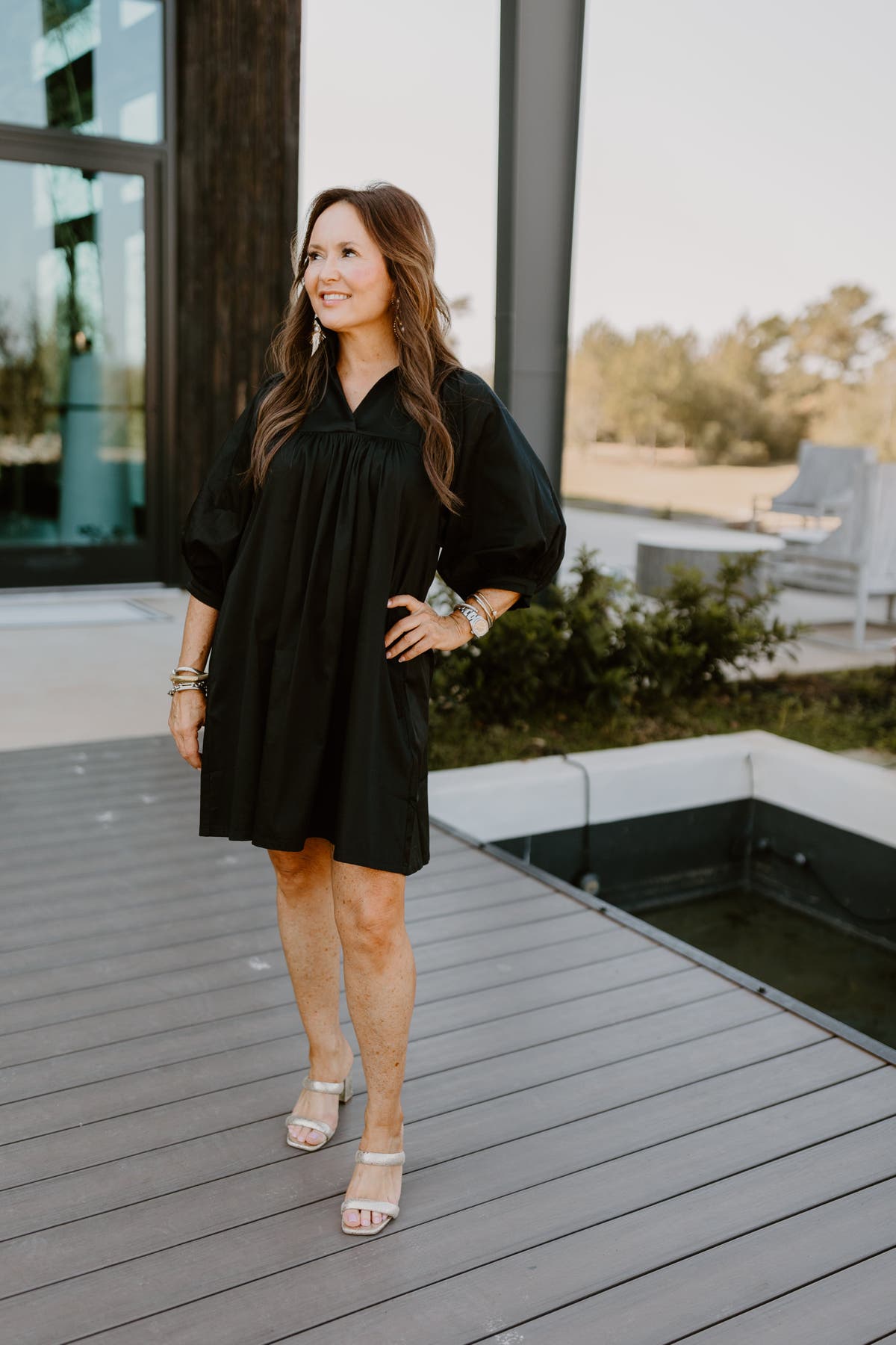 Emily McCarthy Black Cotton Poplin Stella Dress | Fly Boutique