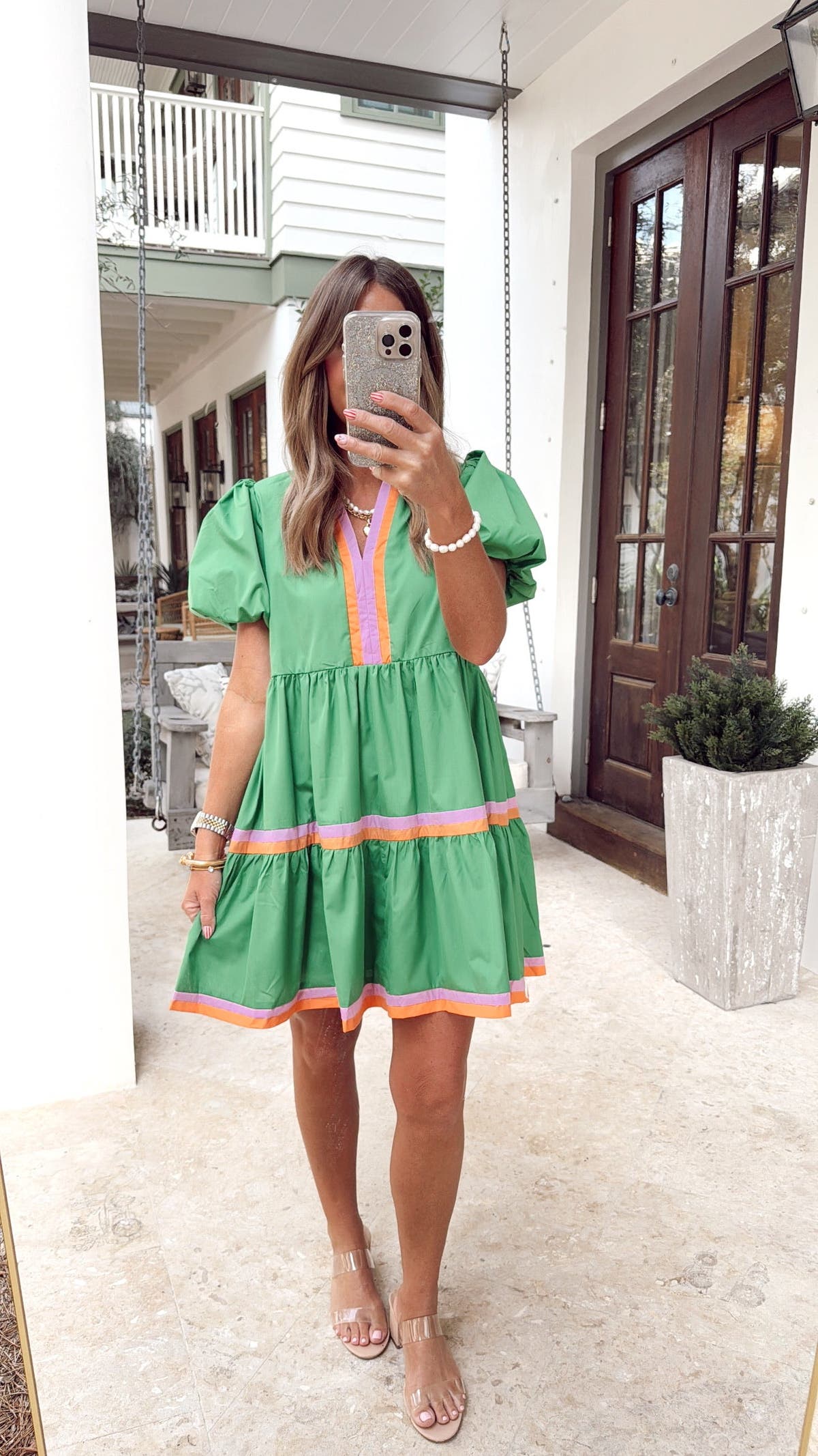 entro dress green Entro Cable Knit Sweater Dress main image 1