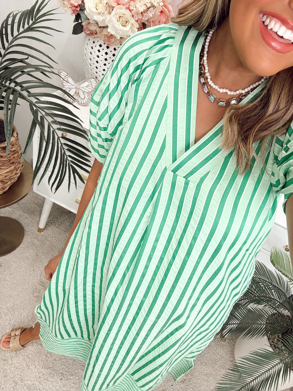 farm rio green striped dress Farm Rio Ayla Maxi Dress main image 1