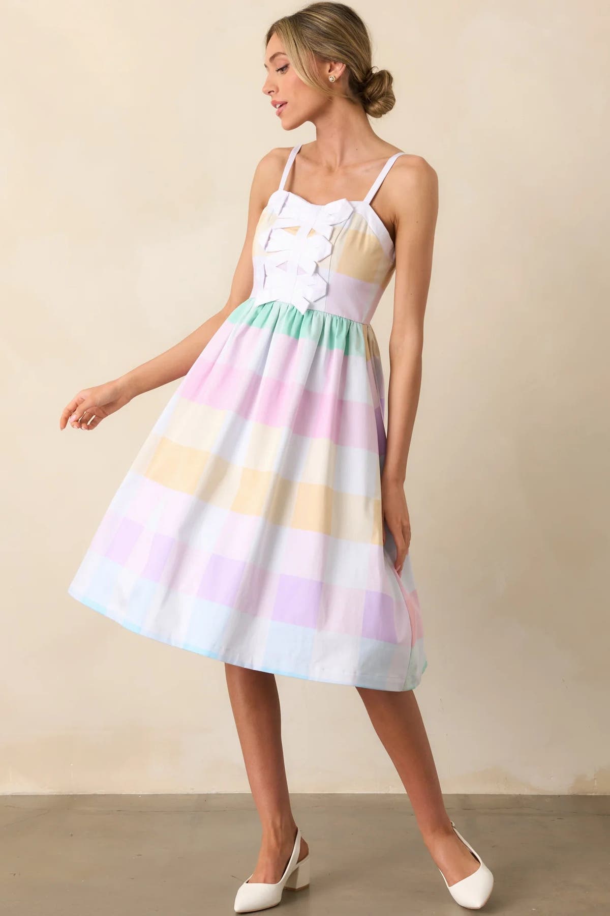 Prosperina Pastel Soiree Print Kensington Midi Dress | Fly Boutique