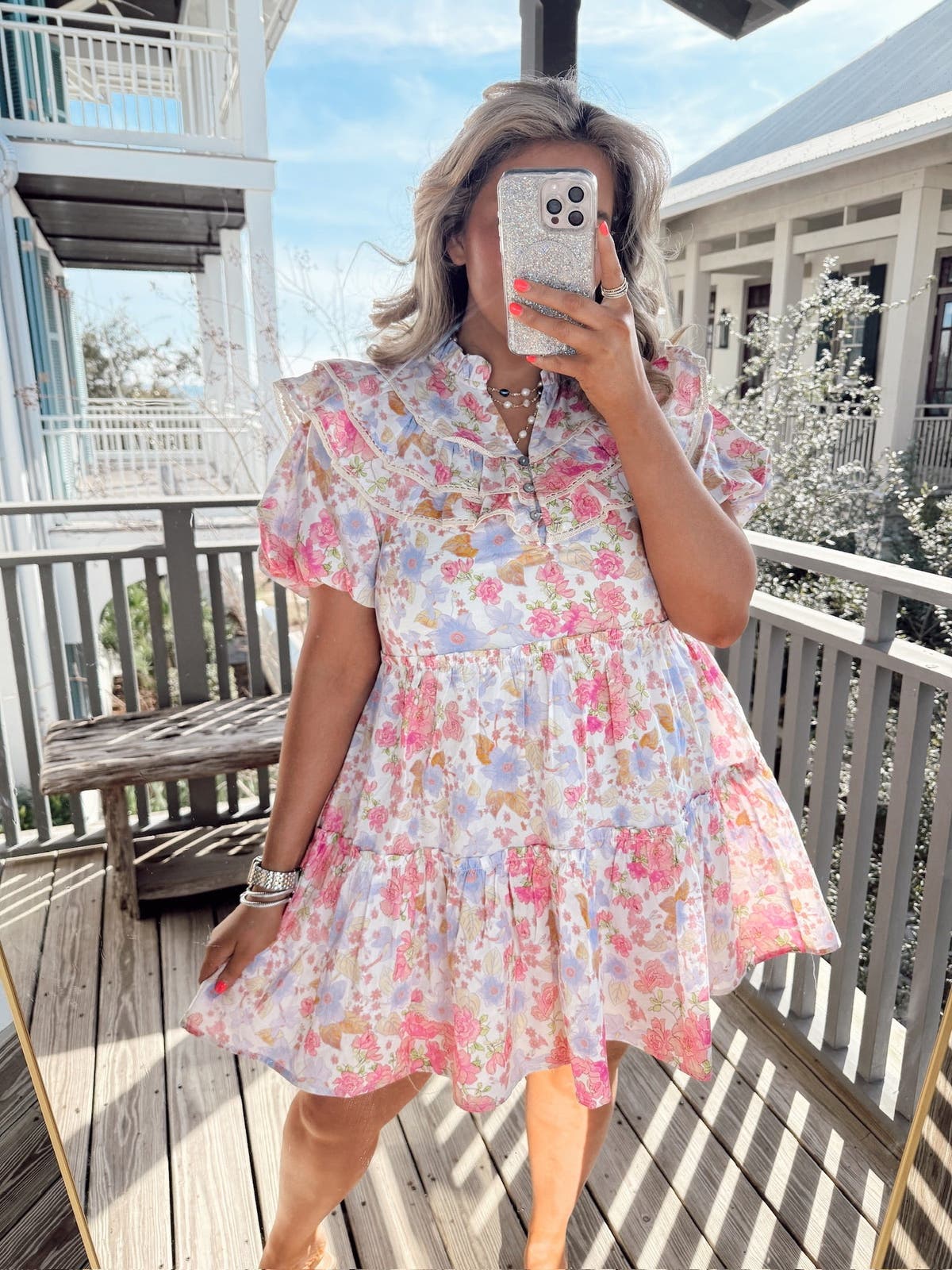 open lace back dress Light Pink Floral Embroidered Mini Dress - All Dresses main image 0