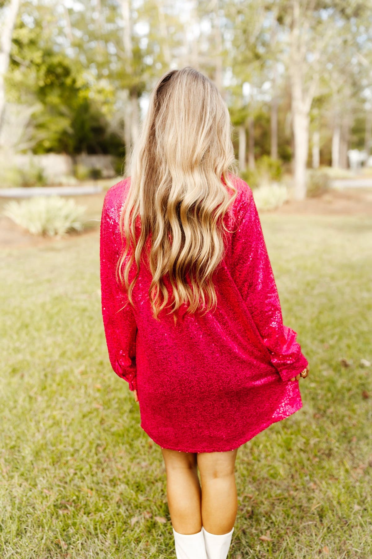pink glitter shirt dress Sequin Shirt Dress S