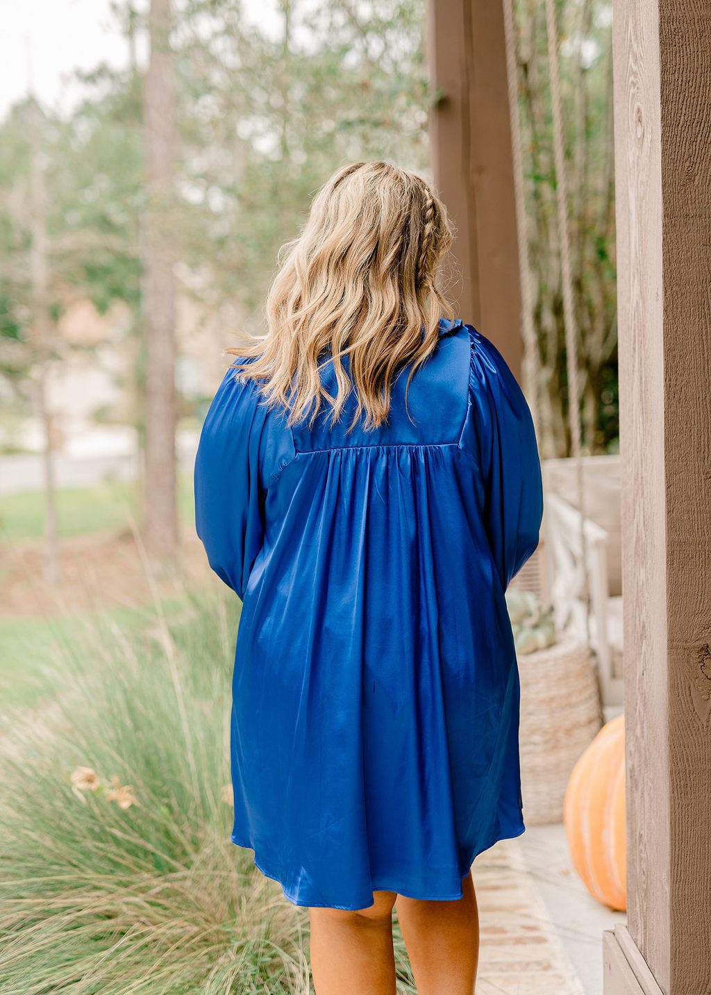 princess polly baby blue dress Eliza J Women's Balloon Sleeve Crepe Fit & Flare Dress - Blue