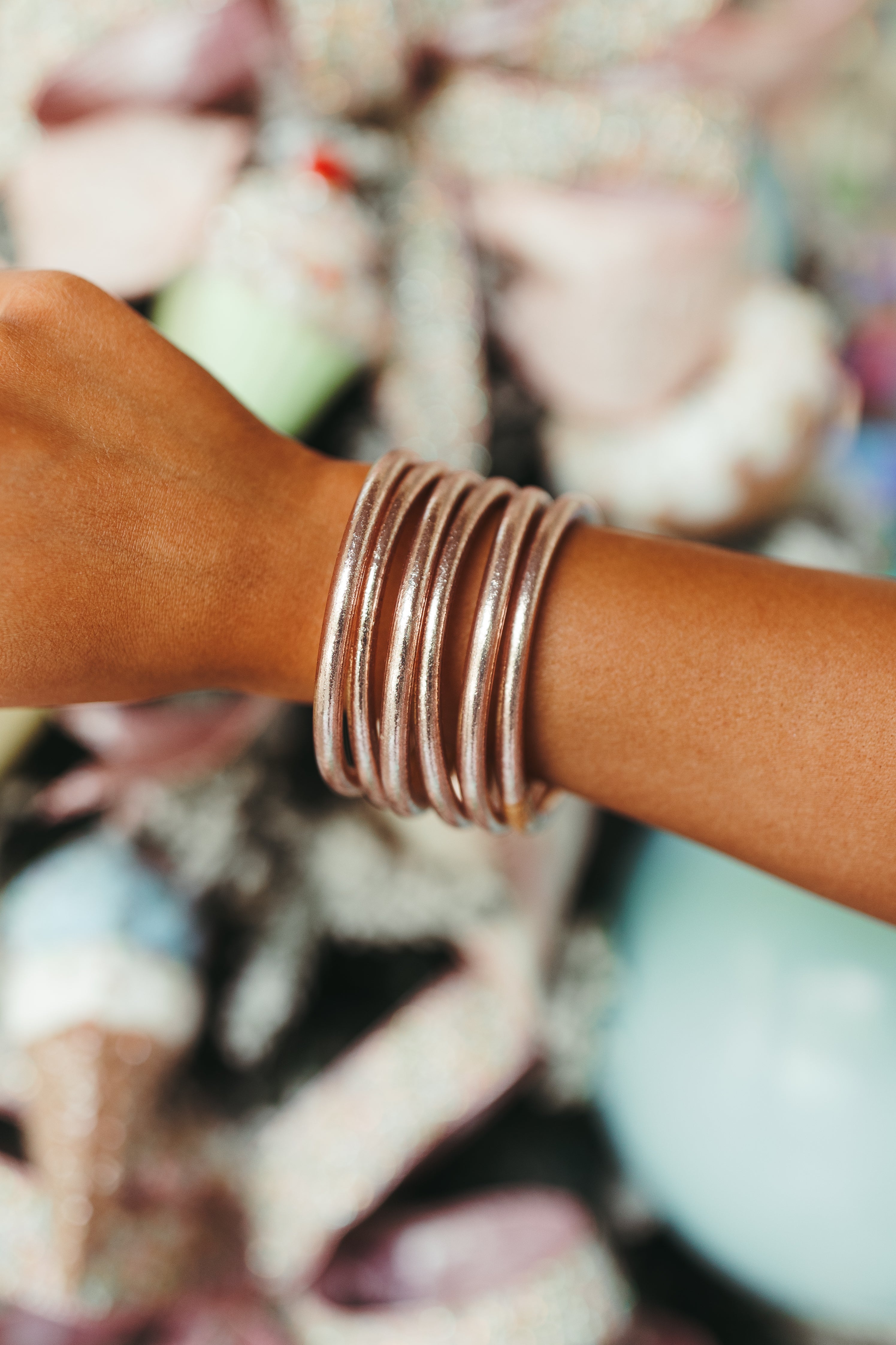 BuDhaGirl Champagne All Weather Bangles - Set of 6 | Fly 