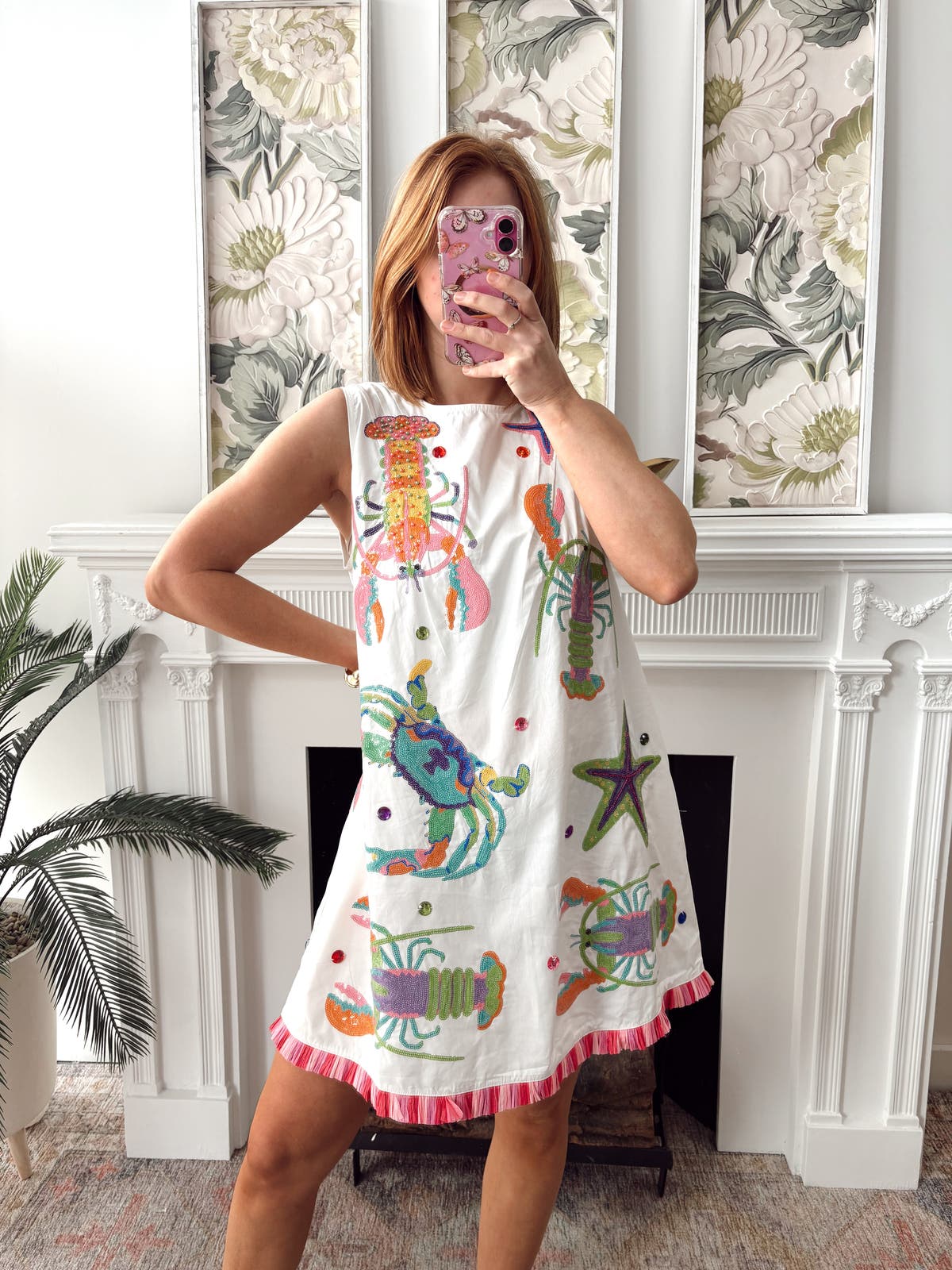 knee length dresses for ladies Lobster Mini Dress – Canvas