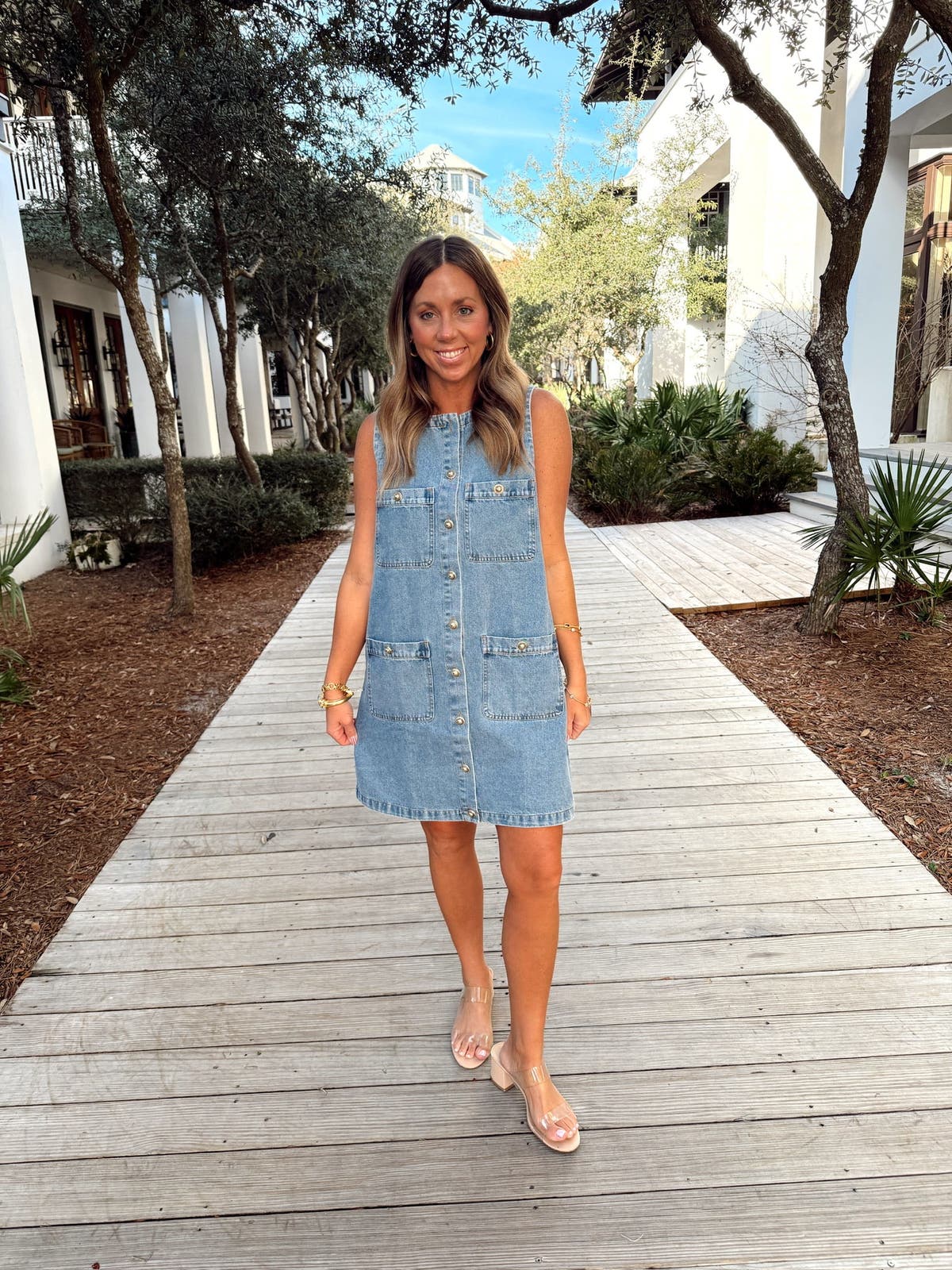 white christmas dresses Willow STRETCH DENIM SLEEVELESS BODYCON DRESS