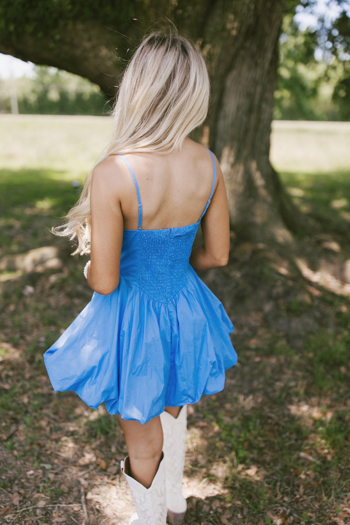blue bubble mini dress Bubble-Skirt Short Homecoming Dress with Pockets Pink / Large