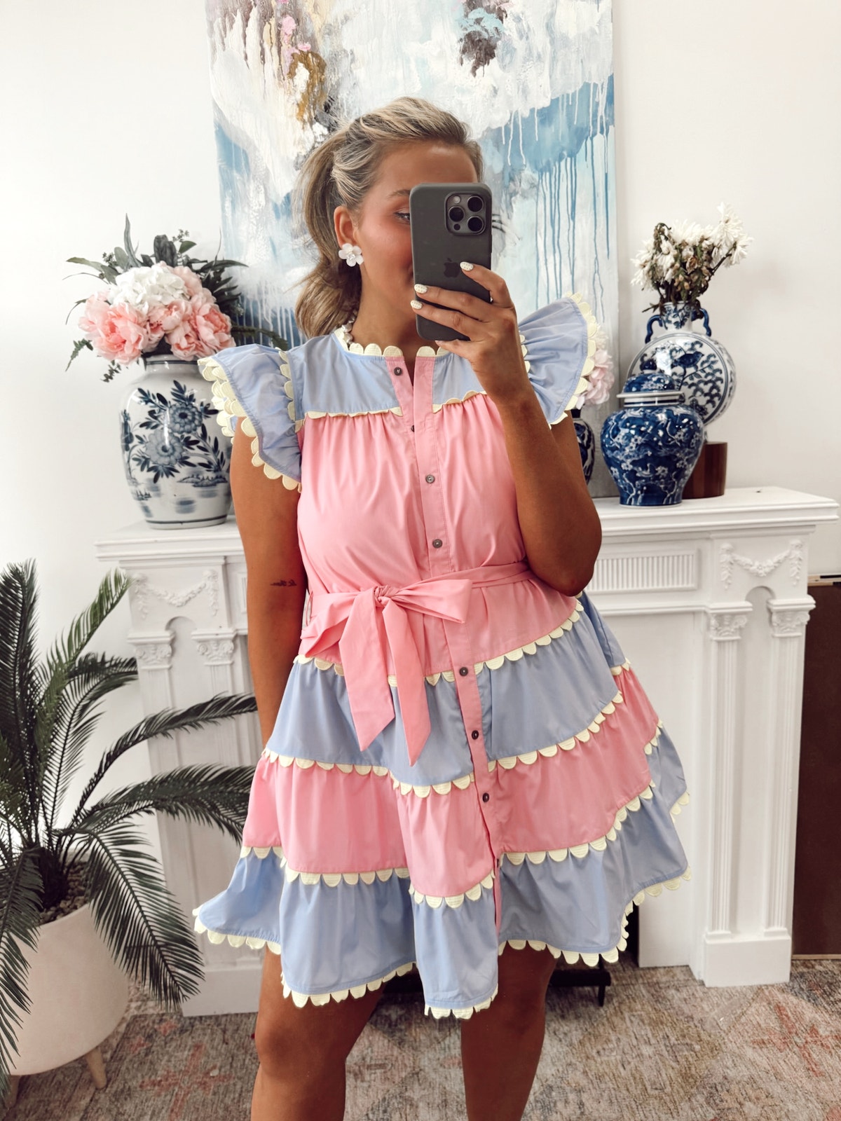 blue dress for baby girl Lovely Light Blue and Pink Tea Length Graduation Dresses, Pink Short P –  Cutedressy