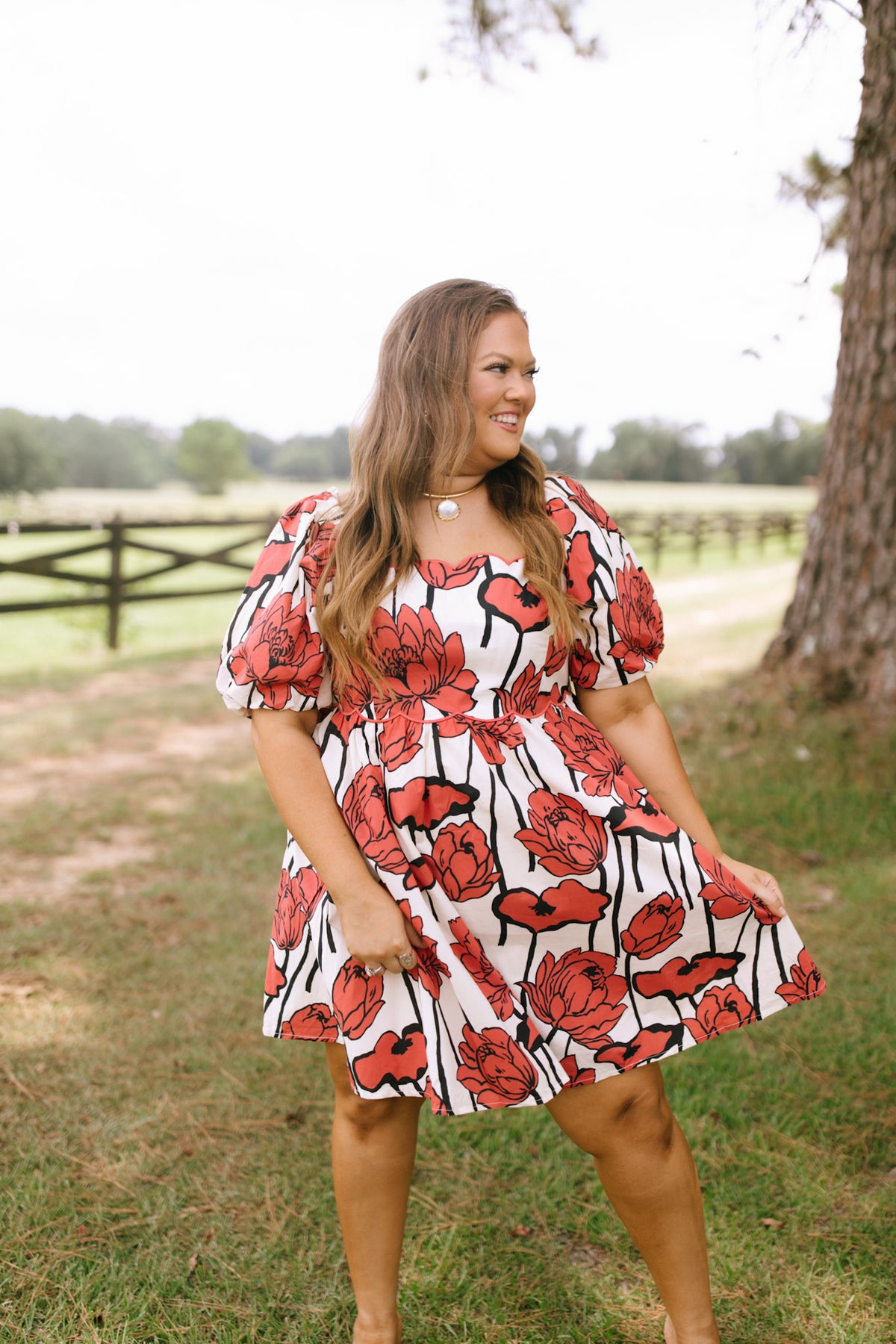 open lace back dress Casarile Red Floral Print V-Neck Balloon Sleeve Maxi Dress – Club L London main image 0