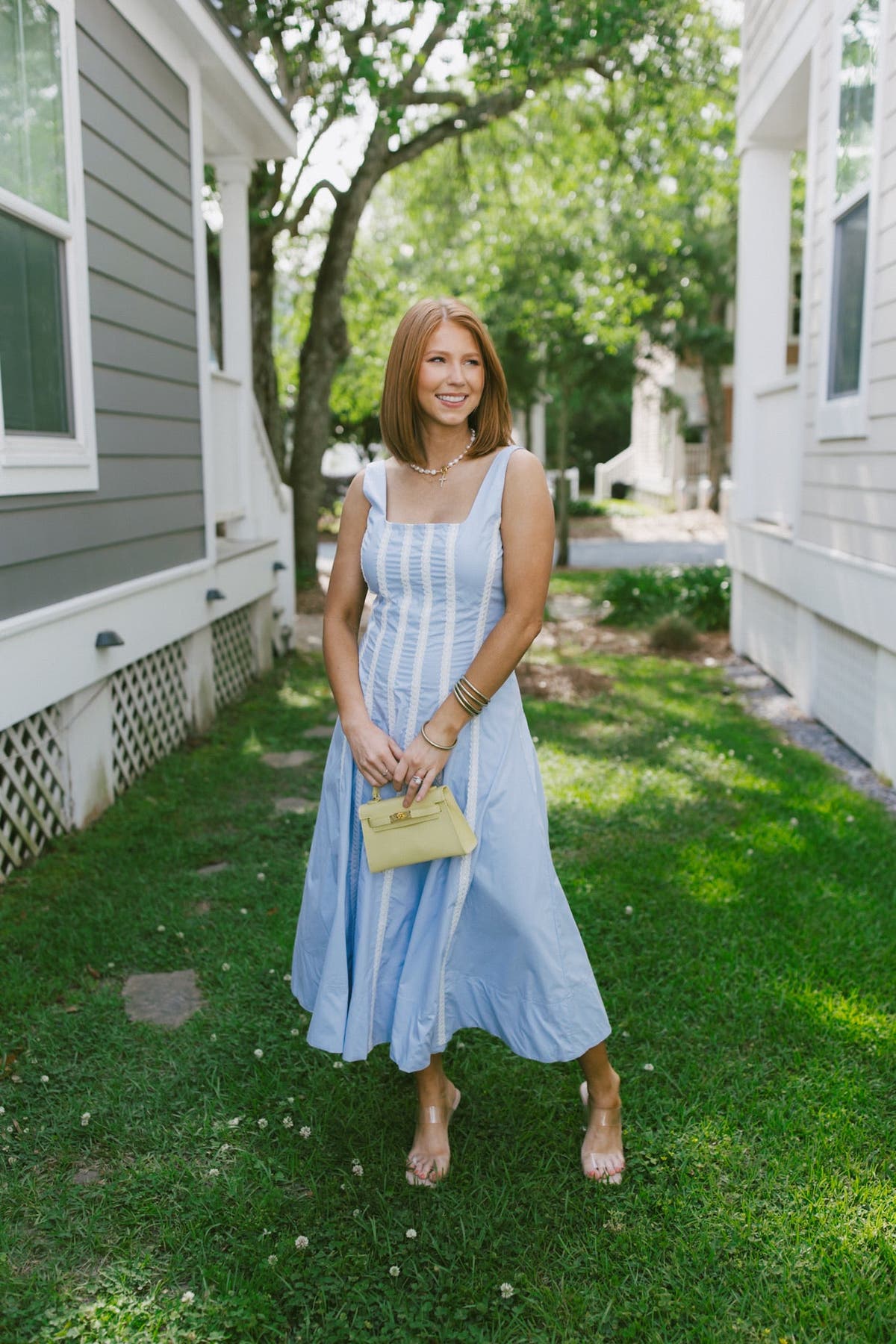 Prosperina Baby Blue Bancroft Midi Dress