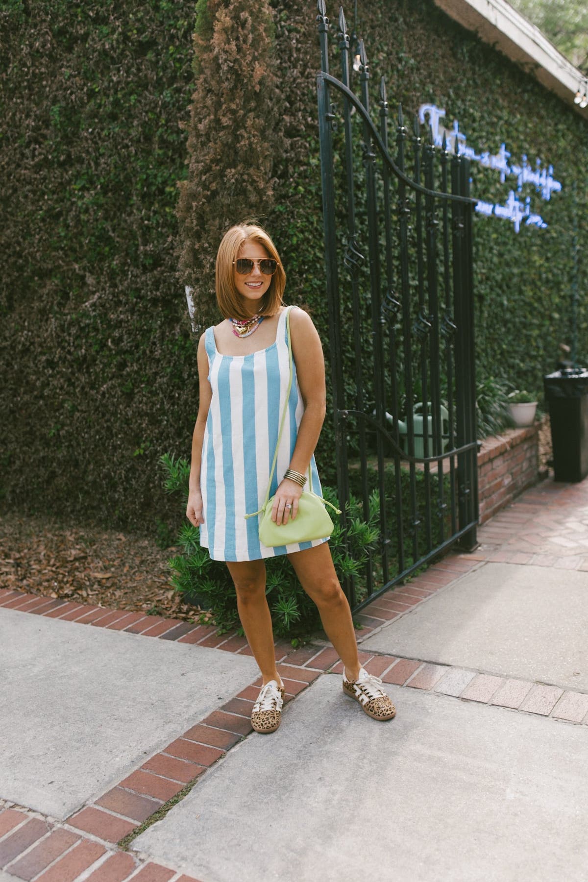 black and blue dress roman originals Cream and Blue Stripe Dress – Wildflowers main image 1