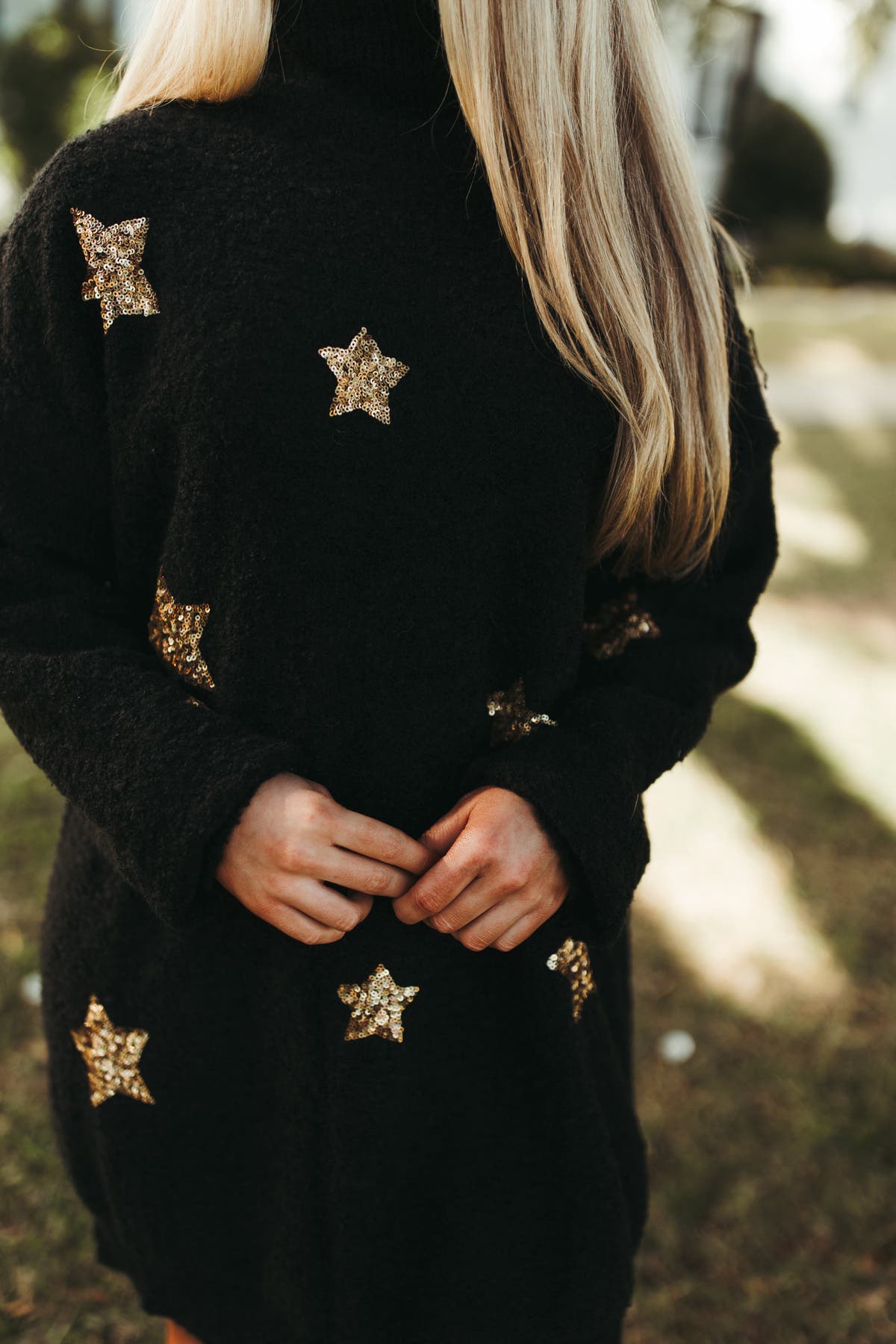 black sequin turtleneck dress Olivia Black Metallic Sequin Party Dress, L main image 0