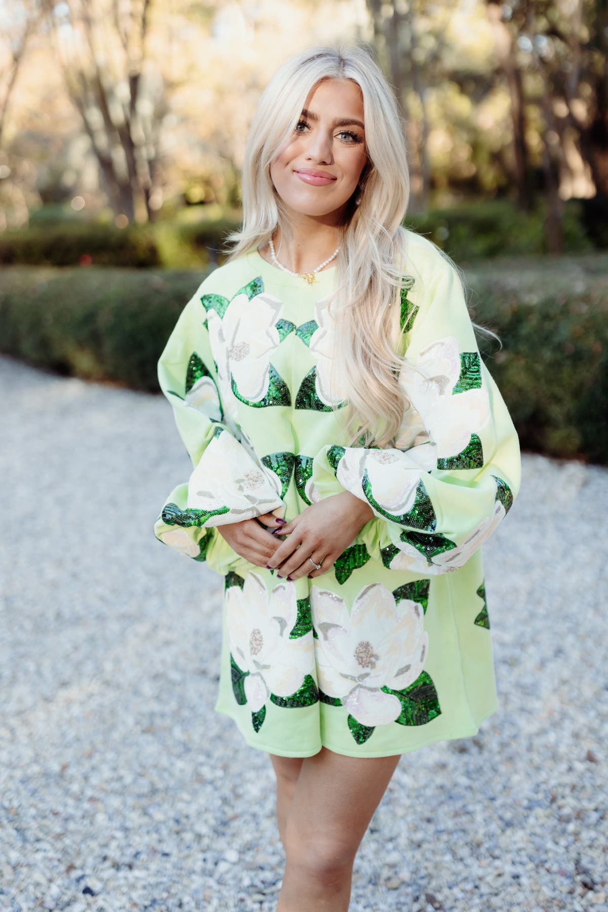 Queen of Sparkles Light Green Magnolias Dress | Fly Boutique
