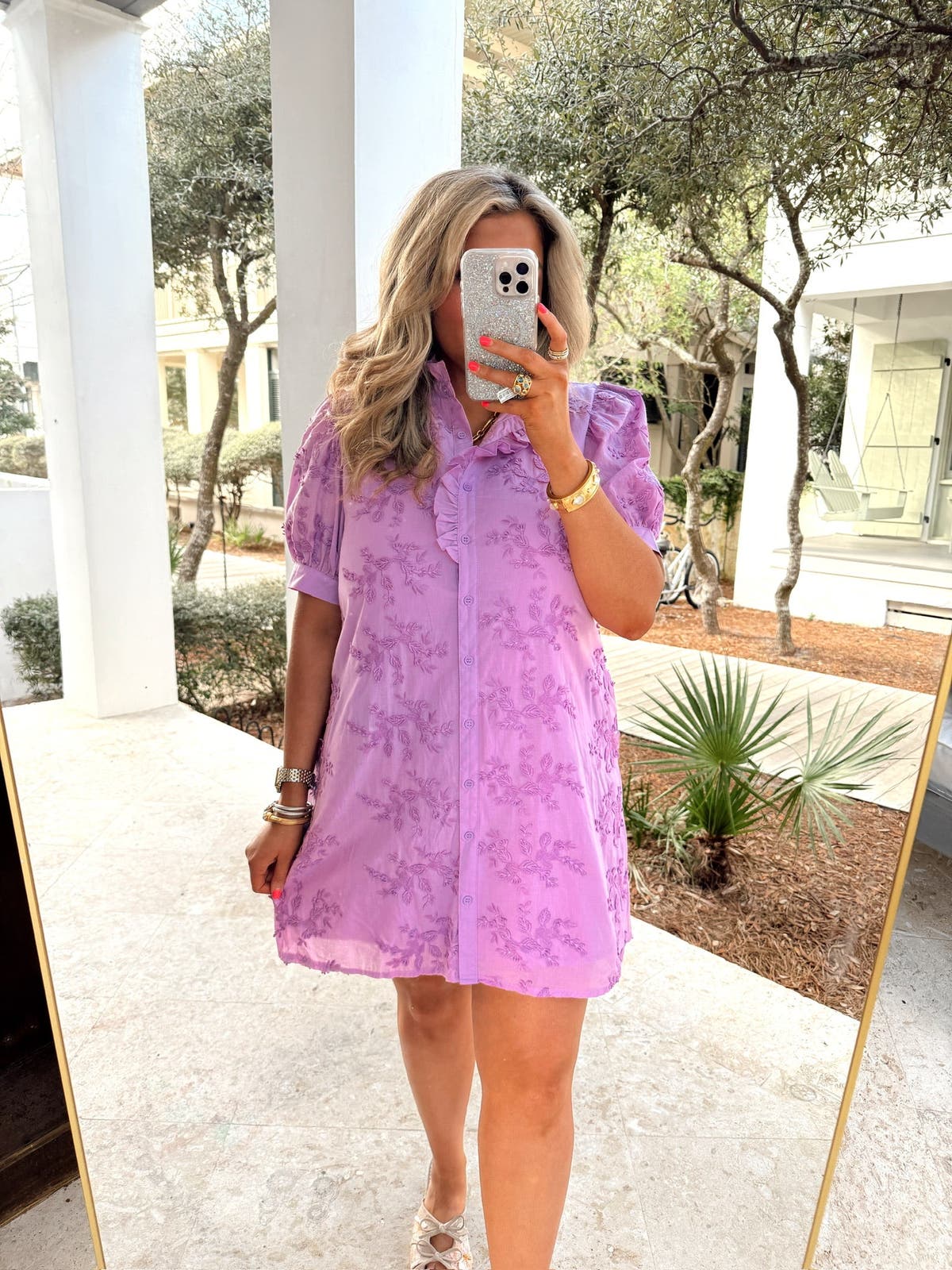 entro purple dress Entro Lavender Striped Sleeveless Midi Dress with Contrast Collar