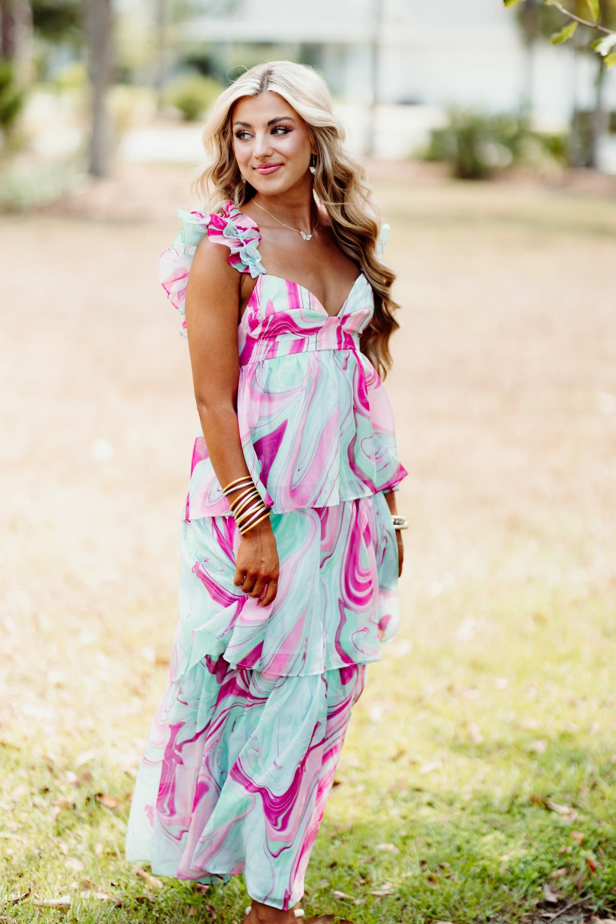 chinese dress ladies Karlie Poppy Halter Maxi Dress – Maren + Main Boutique main image 1