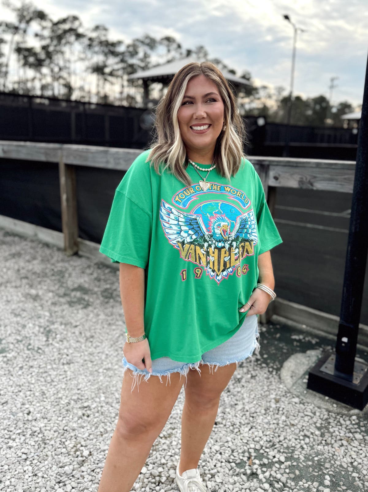 Daydreamer Van Halen Tour of the World Lucky Green OS Tee | Fly 