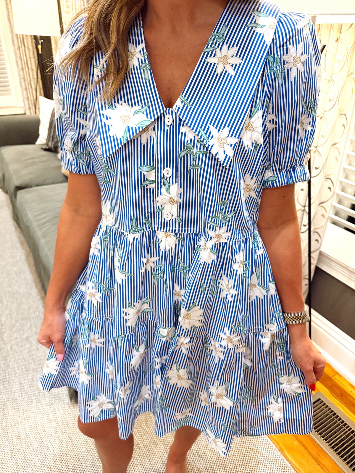 princess polly baby blue dress Blue Suit Brown Shoes main image 1