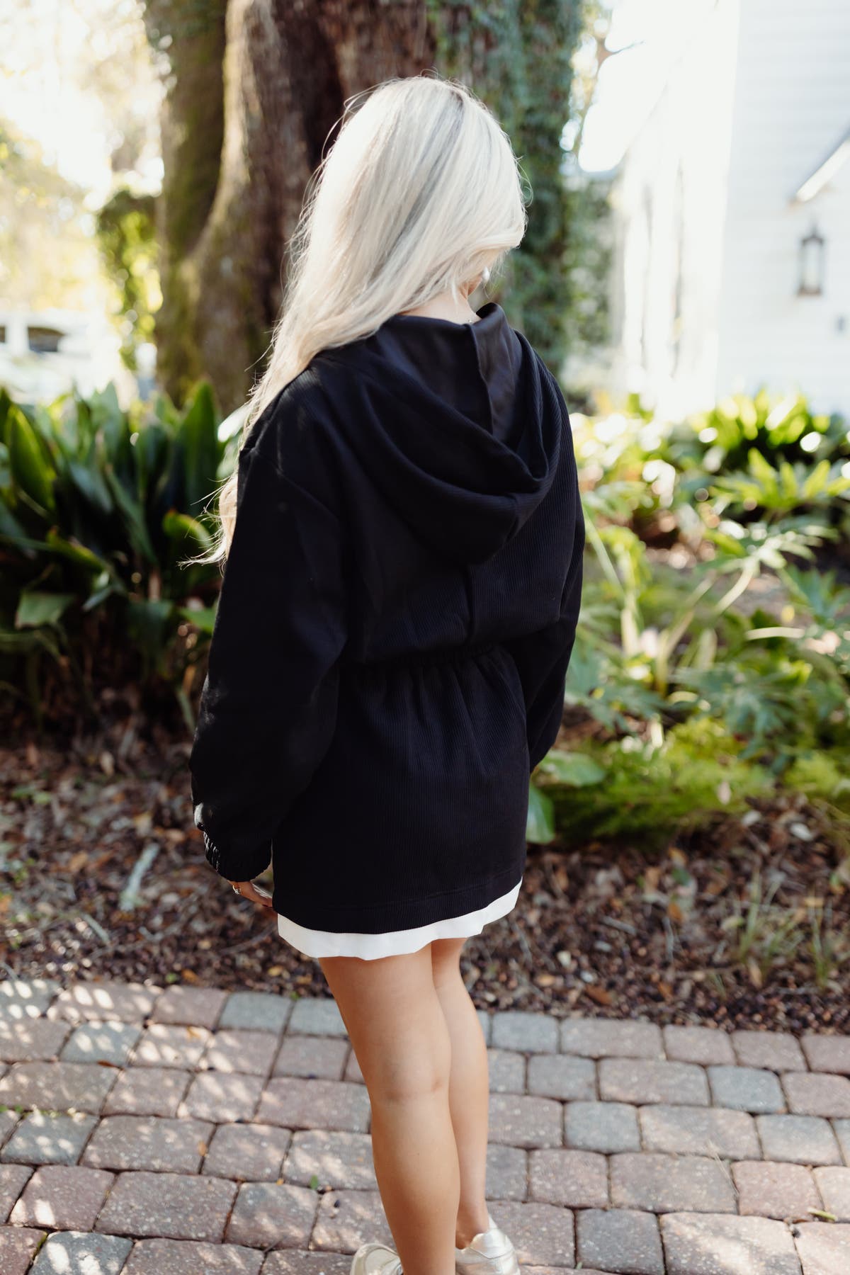Black French Terry Hooded Mini Dress | Fly Boutique