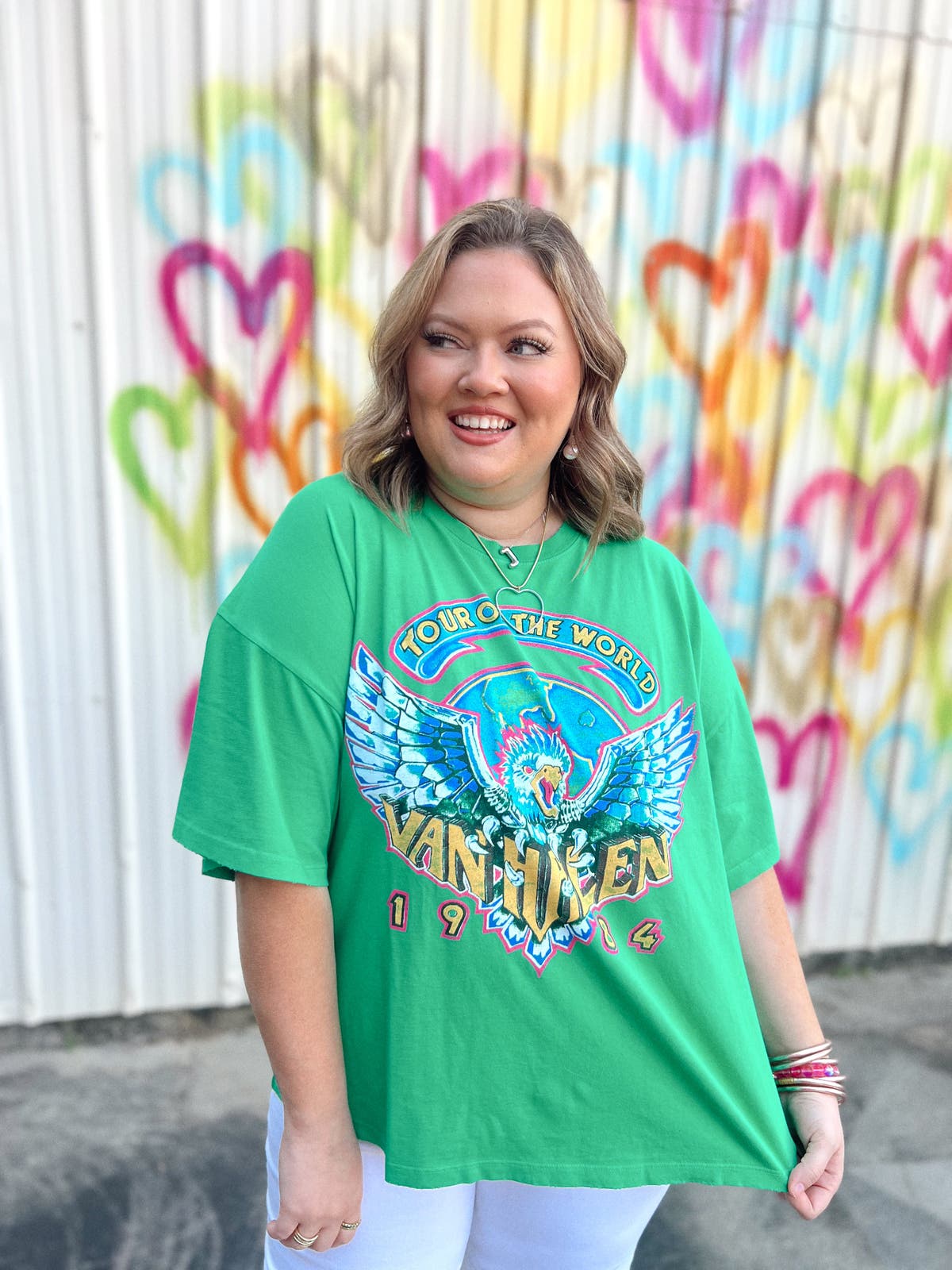 Daydreamer Van Halen Tour of the World Lucky Green OS Tee | Fly 