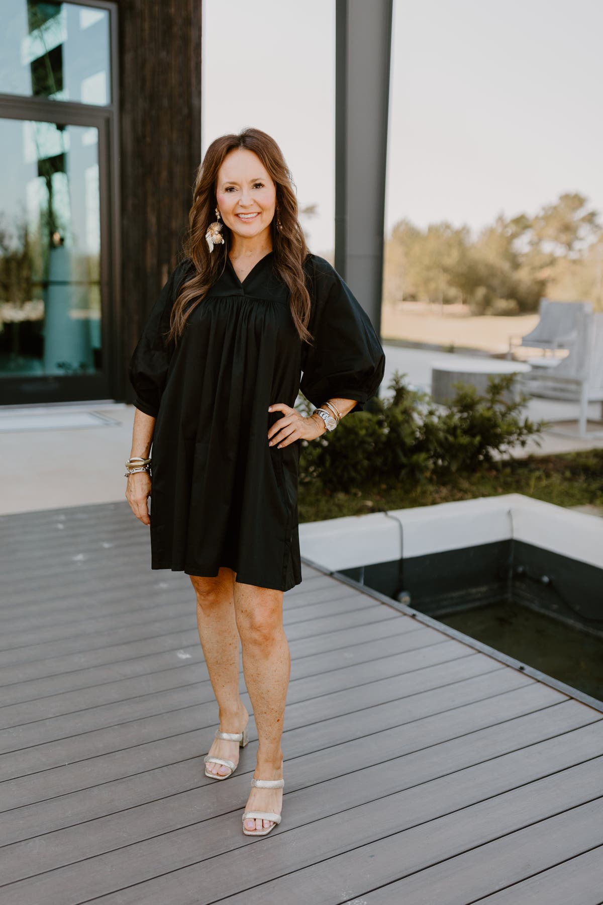 Emily McCarthy Black Cotton Poplin Stella Dress | Fly Boutique
