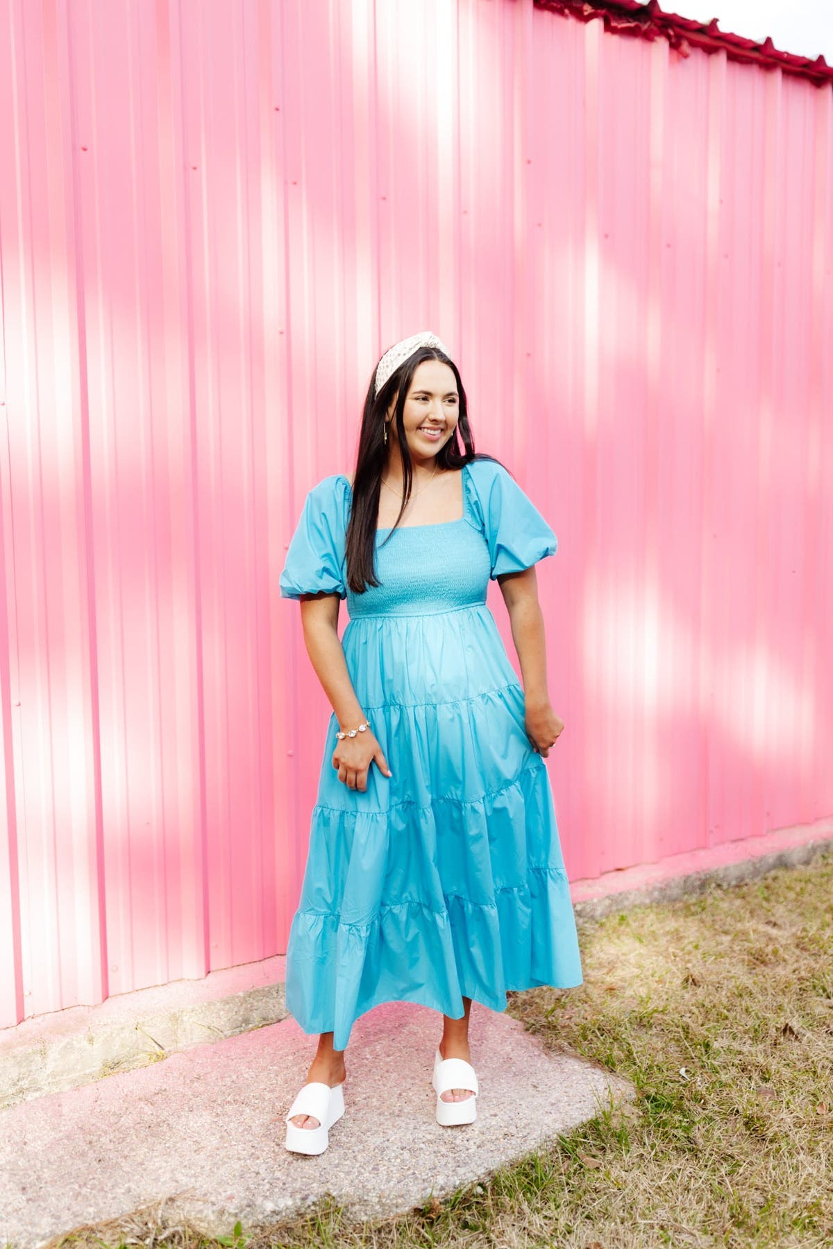 open lace back dress Astr The Label | Primrose Floral Strappy Back Maxi Dress in Plus Size - Pink Aqua Floral