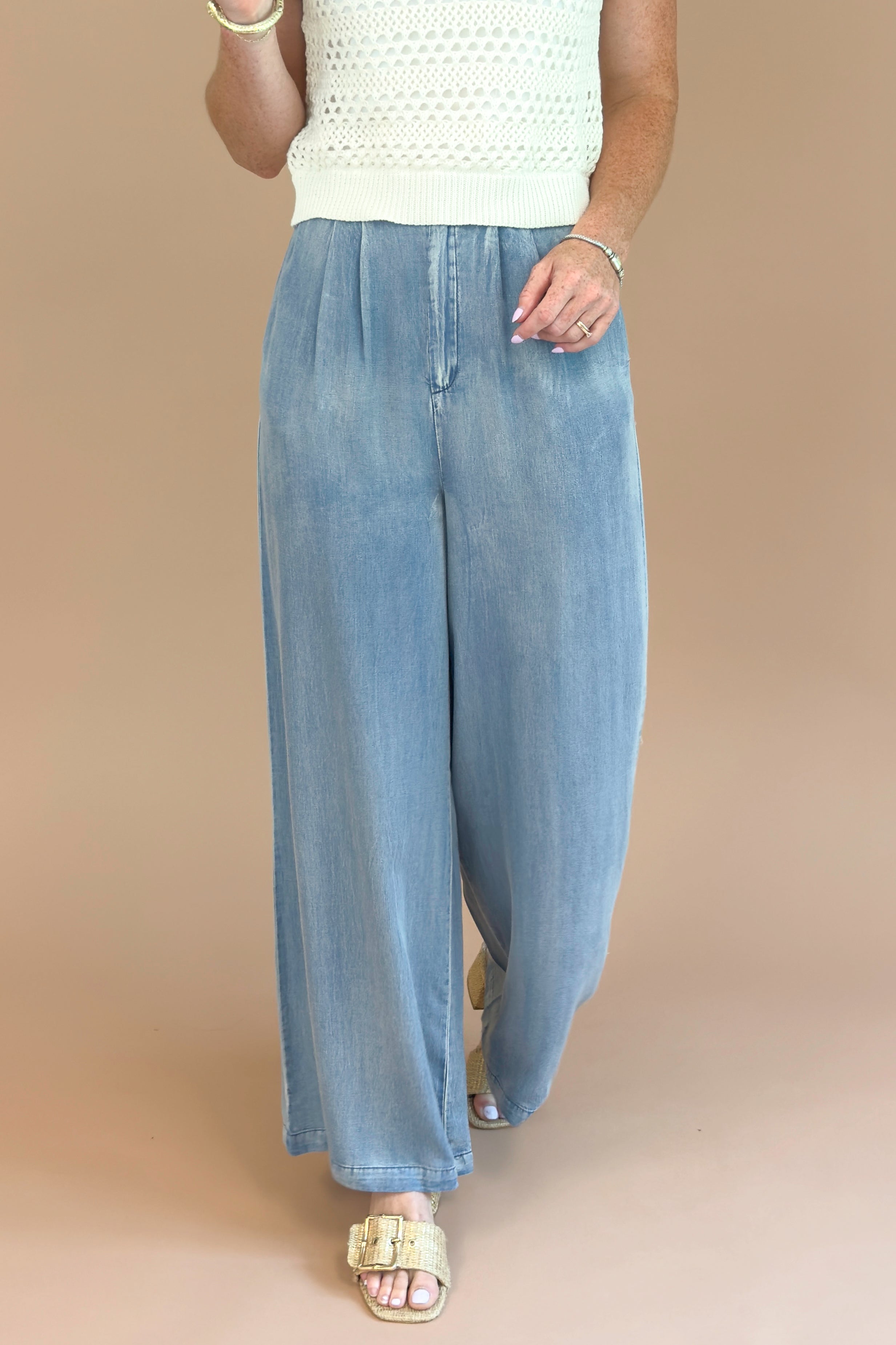 【HI FI FNK】Six Long Wide Denim Pants HI FI FNK】Langs Wide Denim