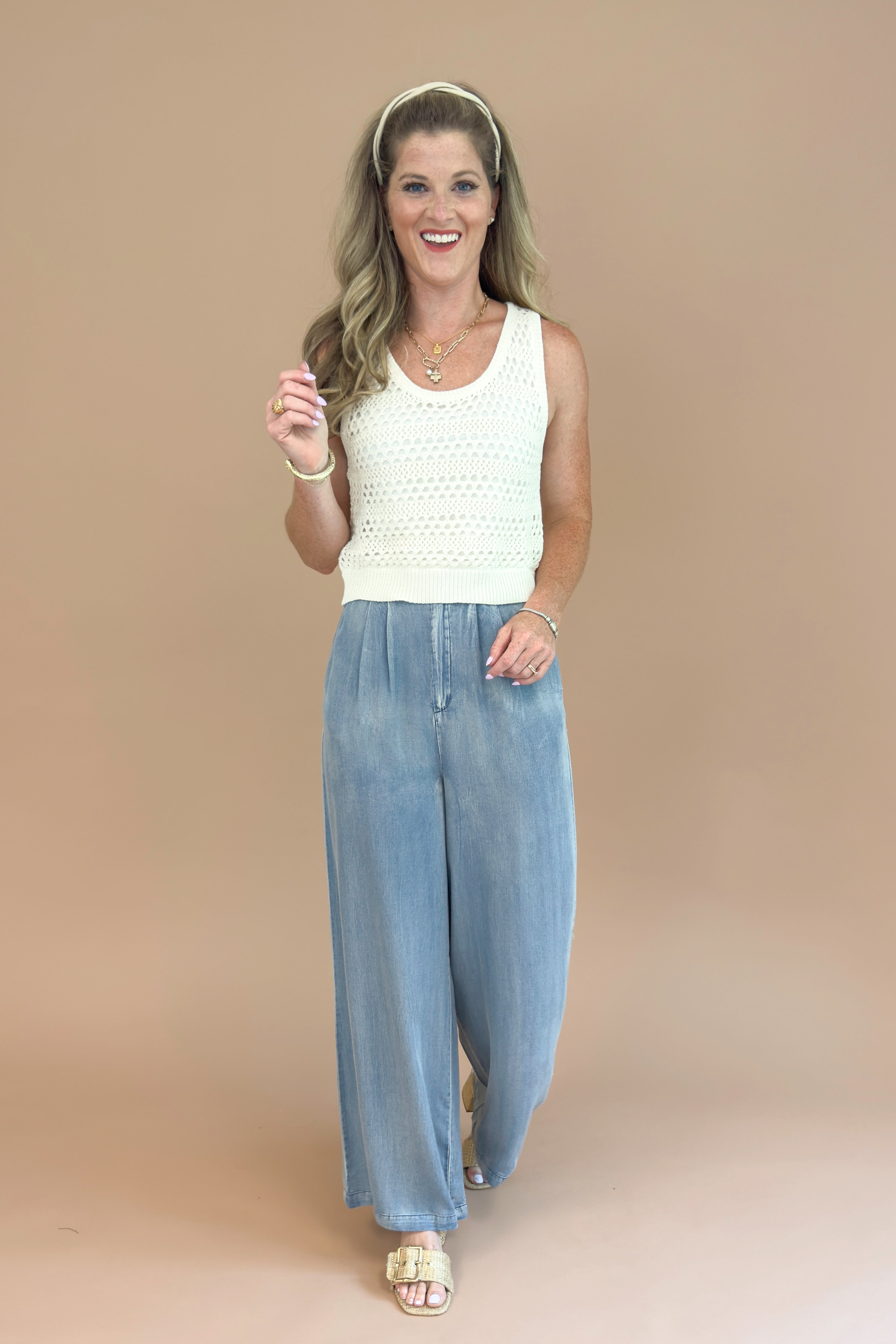 【 BOHEMSEO 】GRAY SKY WIDE LEG DENIM PANTS Vinyl Skies Denim Wide Leg Pants | Swagger Boutique