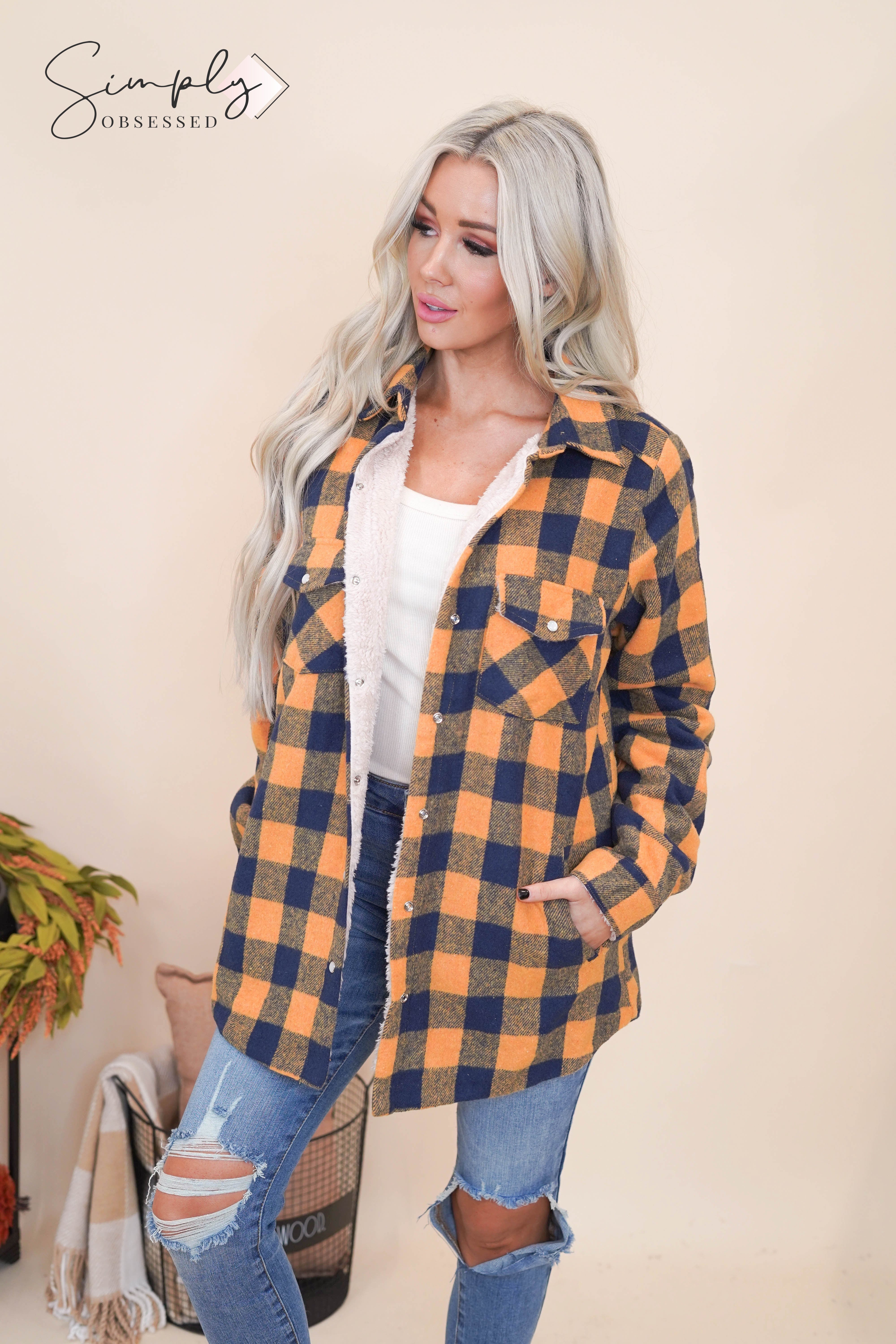 plaid lined jacket womens