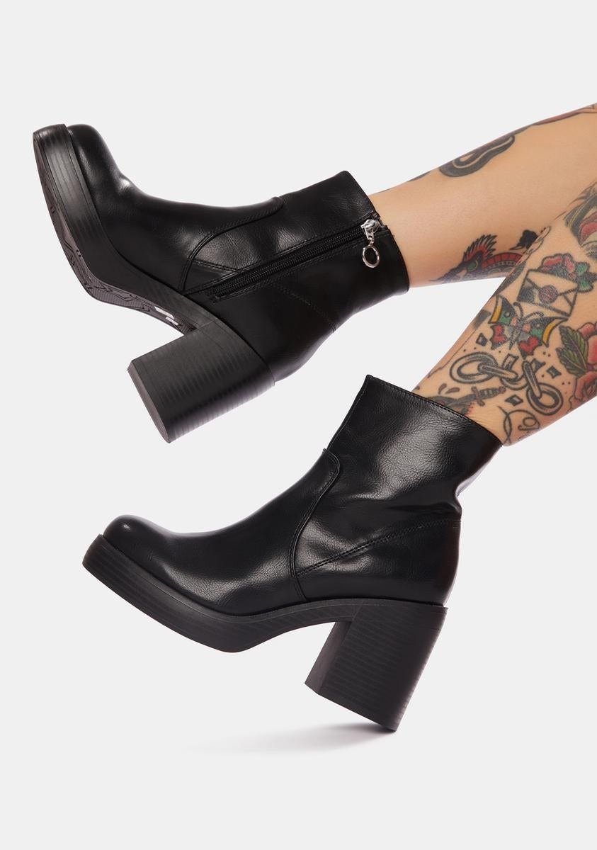 Bottines Cuir Noir Dirty Laundry - Taille 7 (US) - Talons Hauts, Bout En Amande - Occasion
