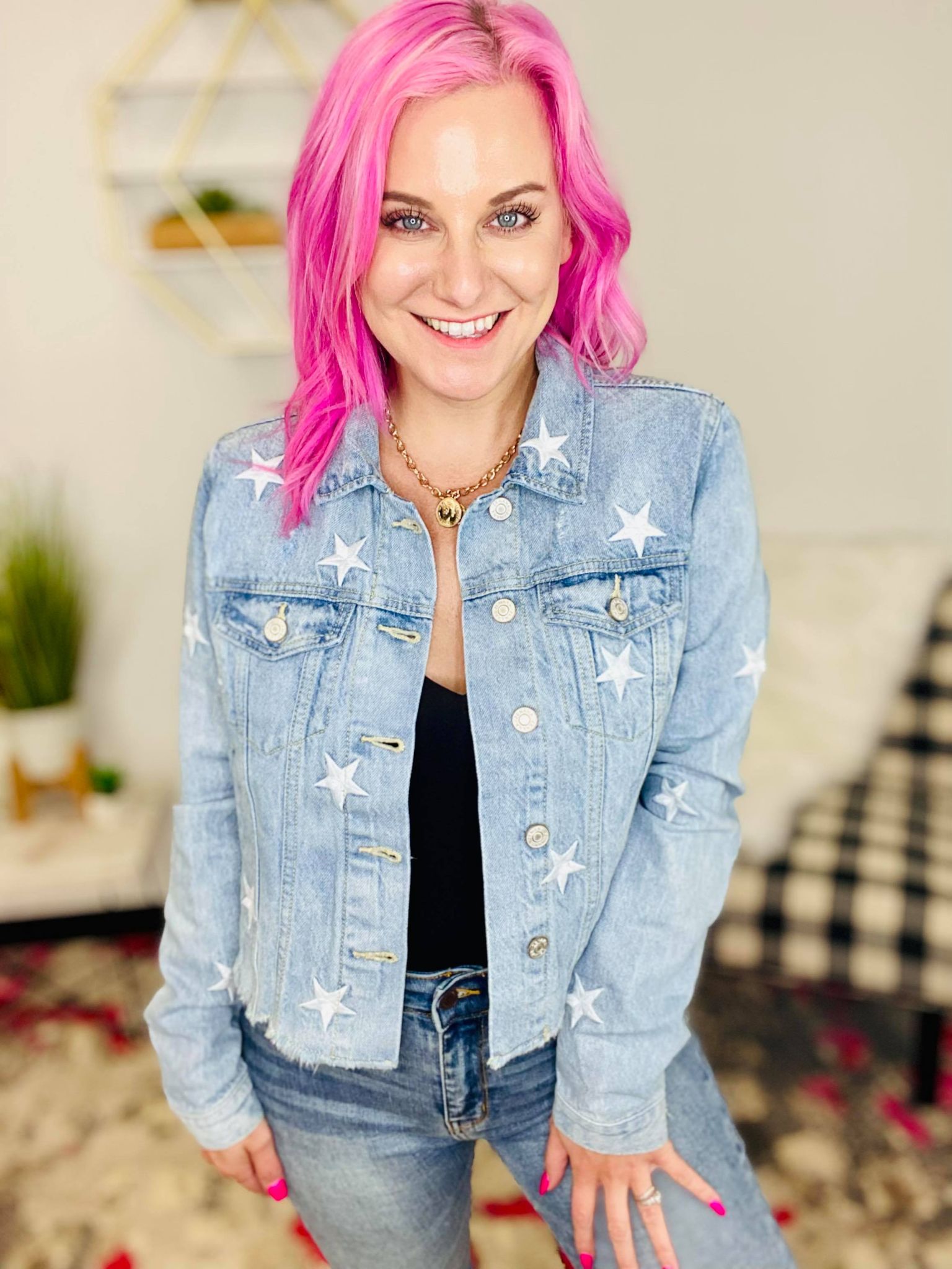 Lucky Star Denim Jacket | Soul Happy 