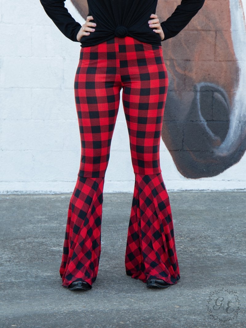 Buffalo Plaid Flare Pants | Southern 