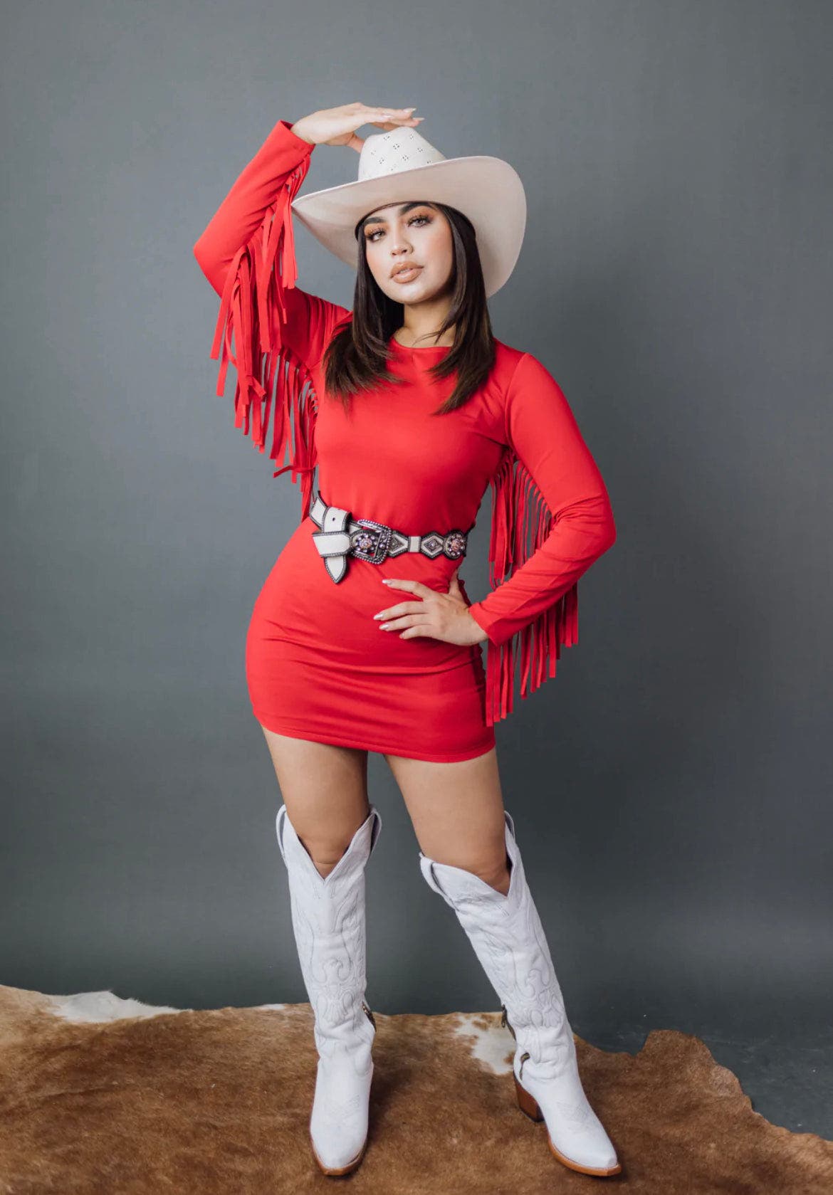 Red Fringe Mini Dress *Final Sale* South Tejas Gems