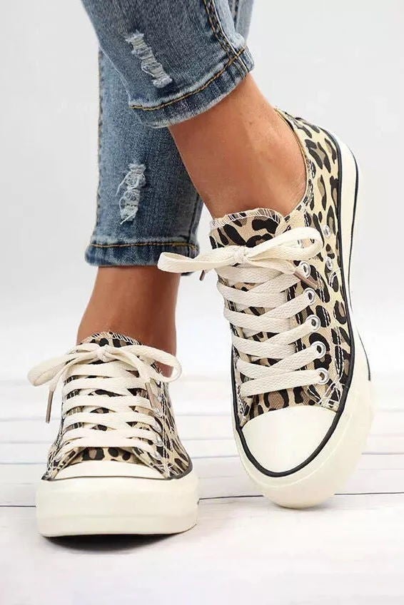 Leopard canvas sneakers Clearance