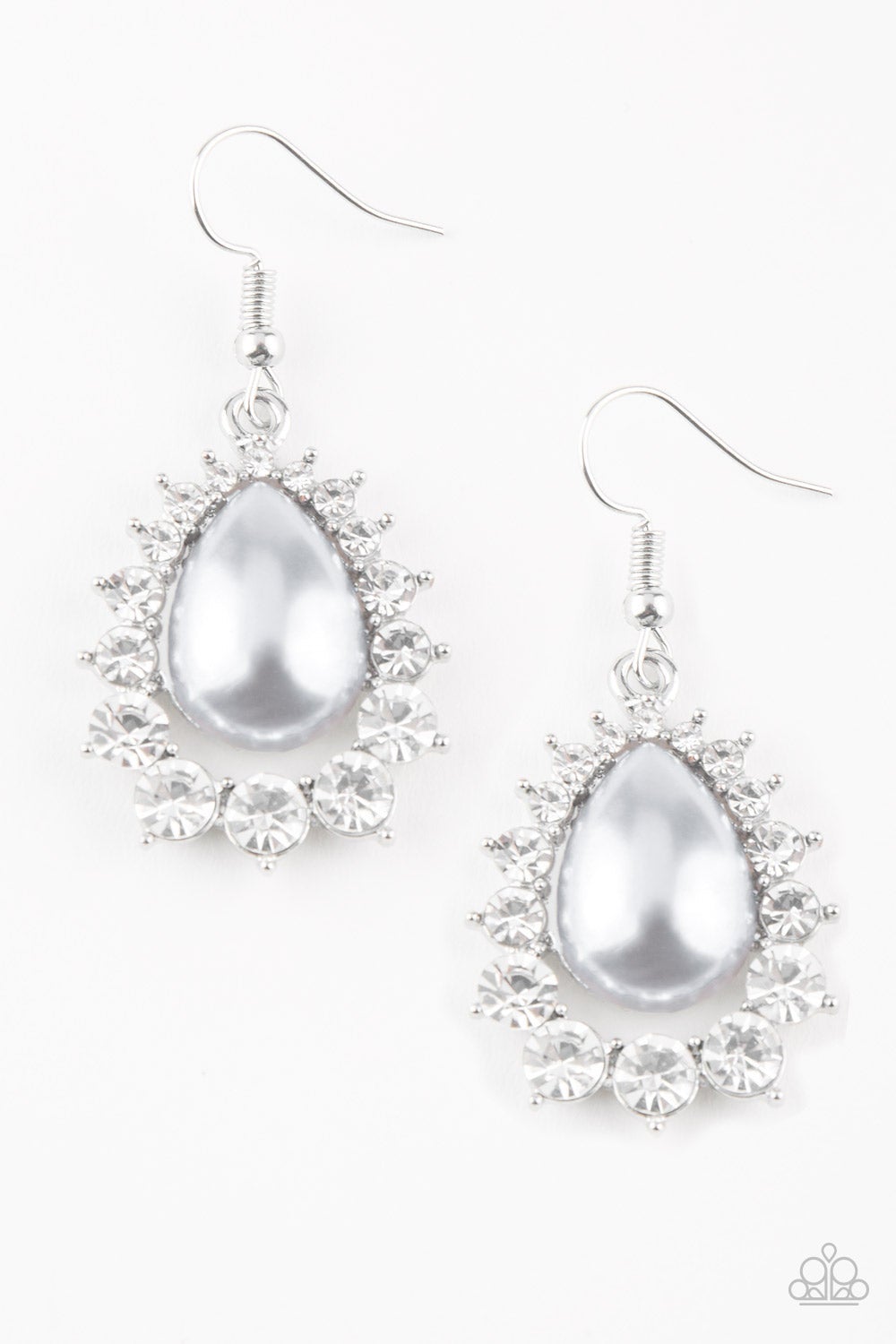 Meandering Moment - Silver Twisted Oval Hinge Hoop Earrings