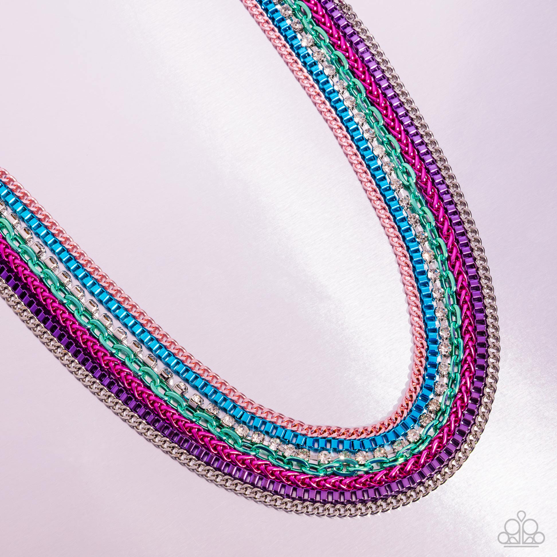 ★TOUT Y EST★ CRINKLE MOONRISE POCKET D SILVER FM3P303SIF Troublemaker Trove - Multi Color Metallic Chain Rhinestone