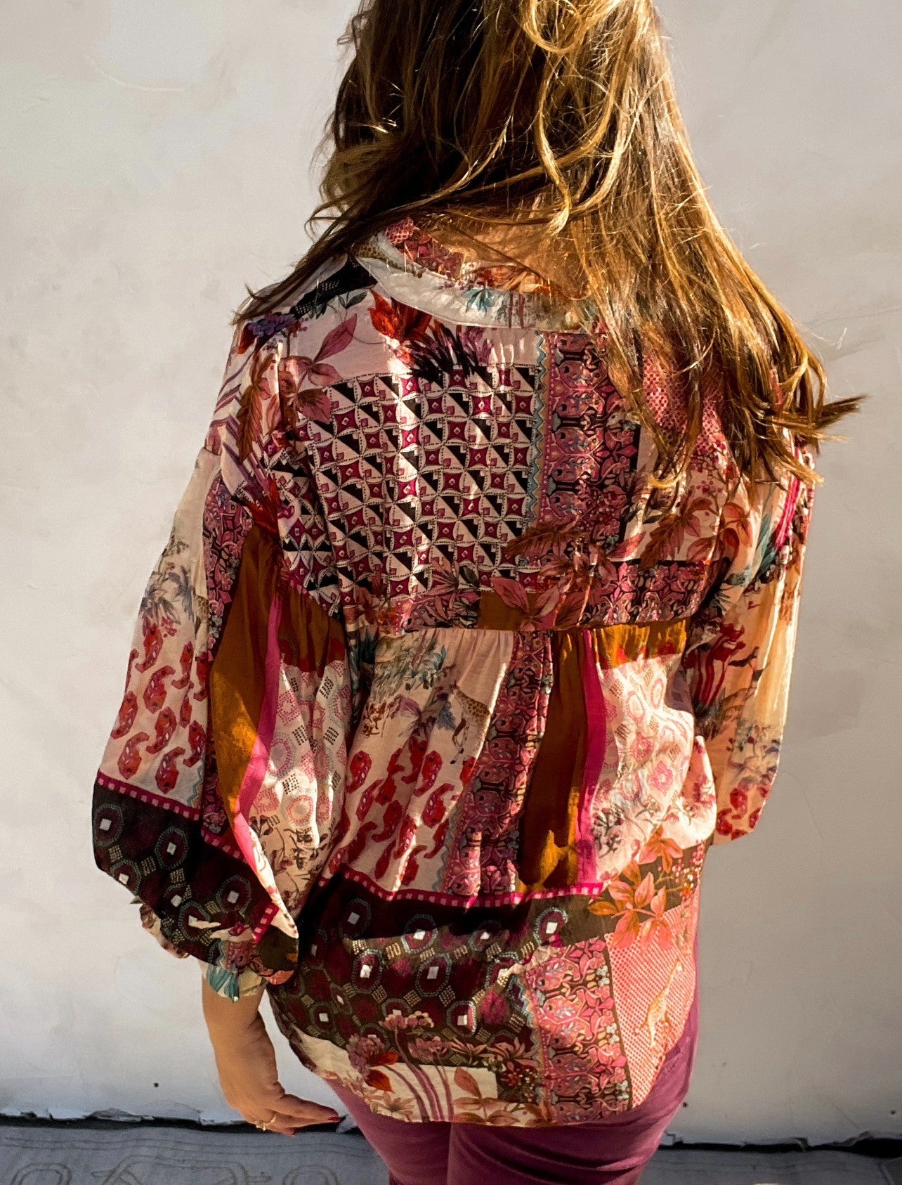 pink patchwork top