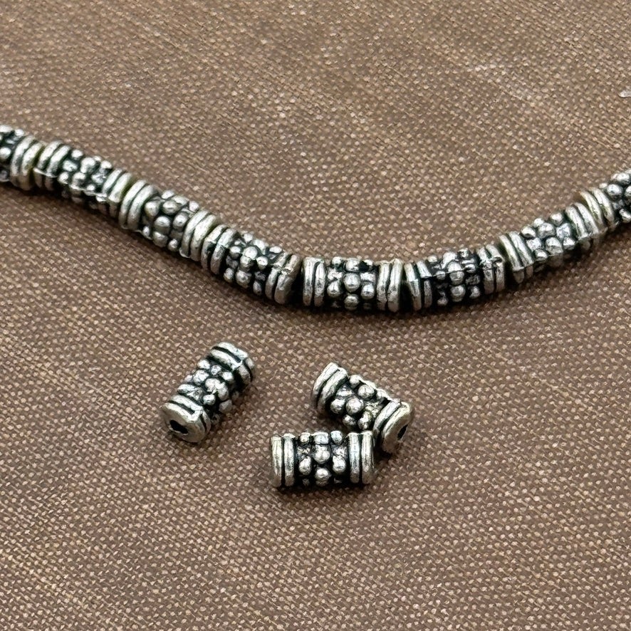thumbnail image 2 of 10mm Bali Oxidized Sterling Silver Flower Spacer Bead – .925 Solid Silver #3127 2 of 4