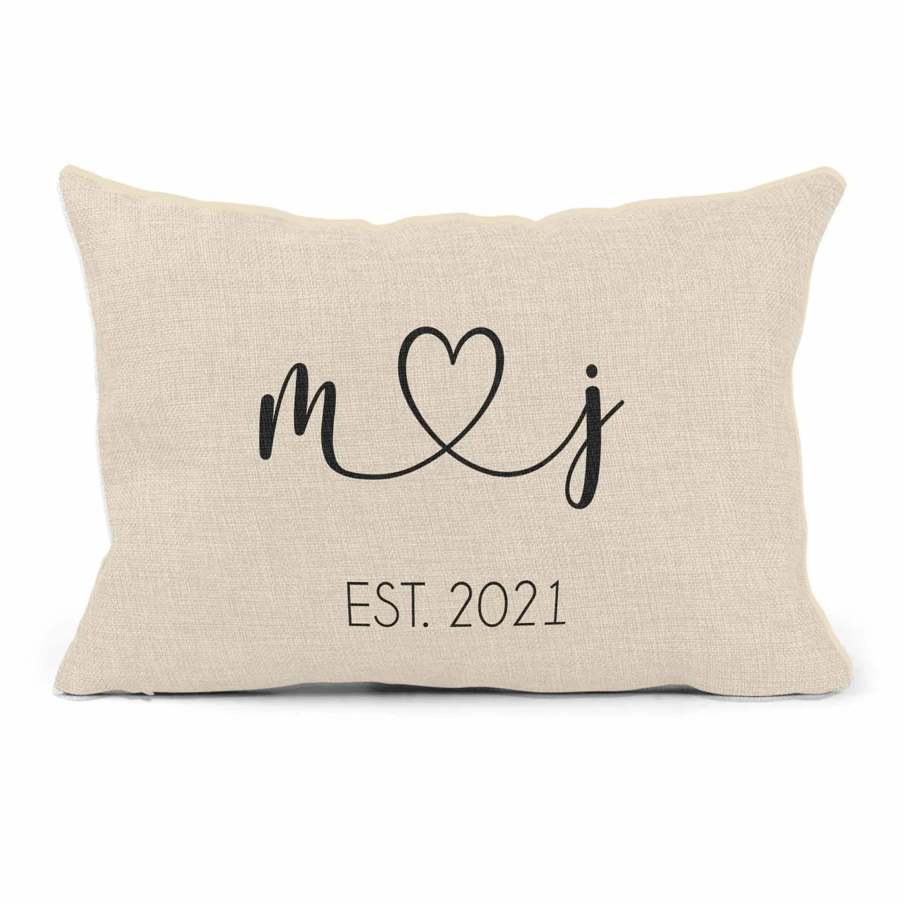Initial Heart Personalized Throw Pillow