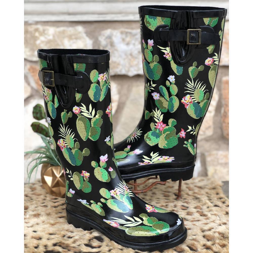 cactus rain boots