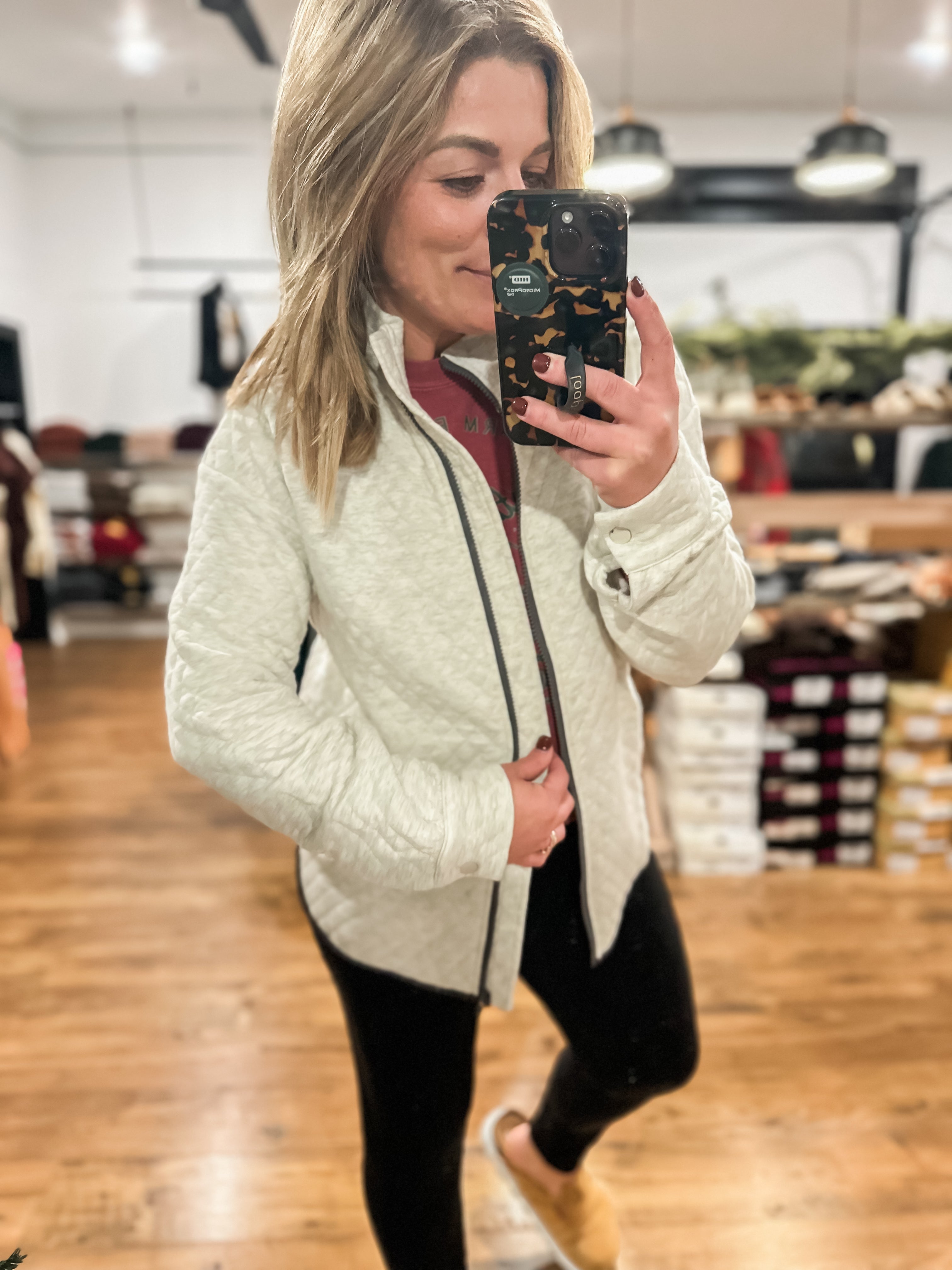 Staccato Grey Quilted Jacket | The BlueJay Boutique. Ladies