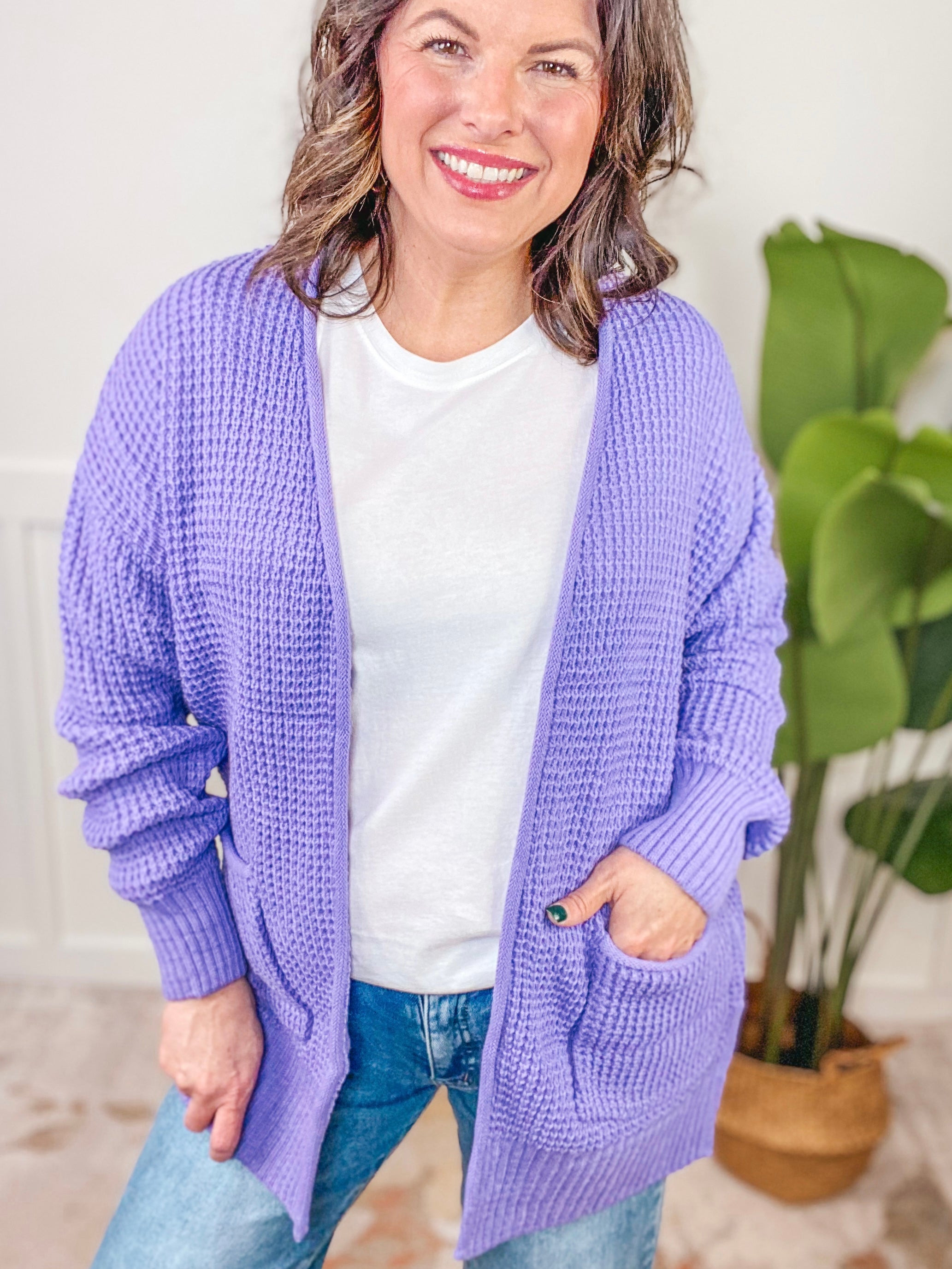 Lavender Open Front Cardigan S-XL by Zenana *Final Sale* | The