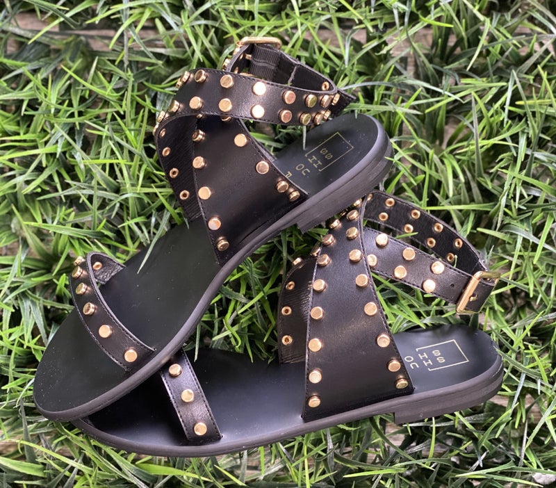 studded wrap sandals