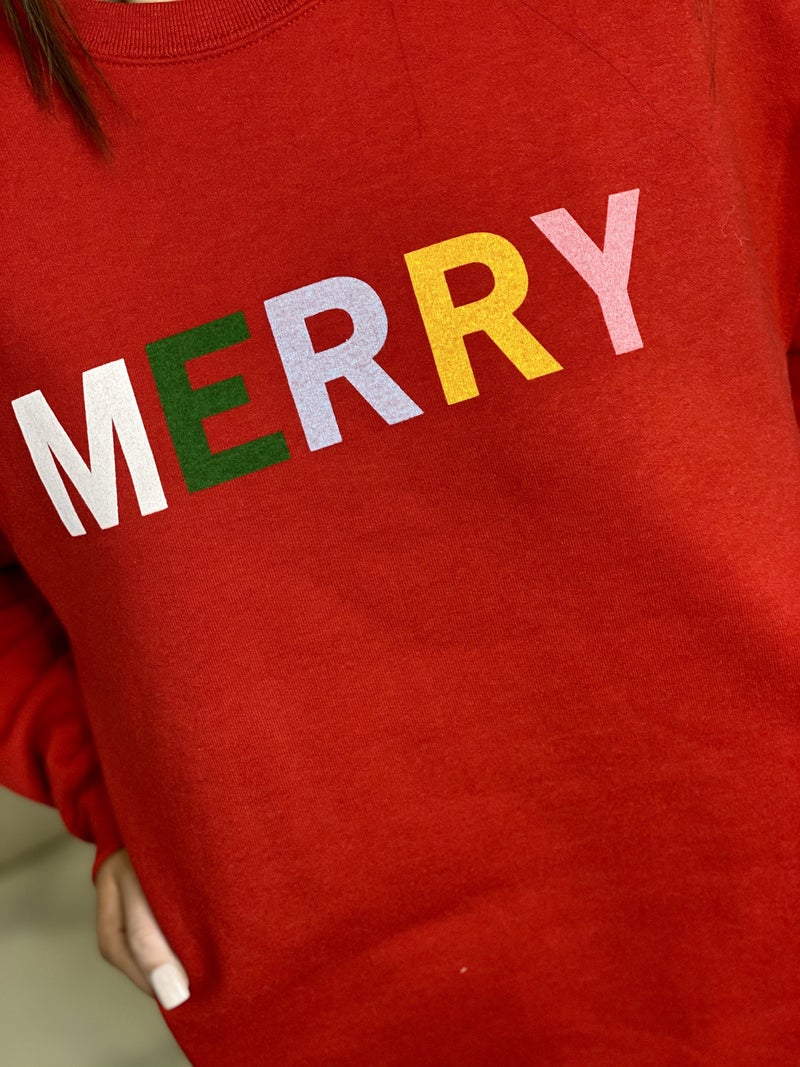 Red merry sweatshirt Clearance